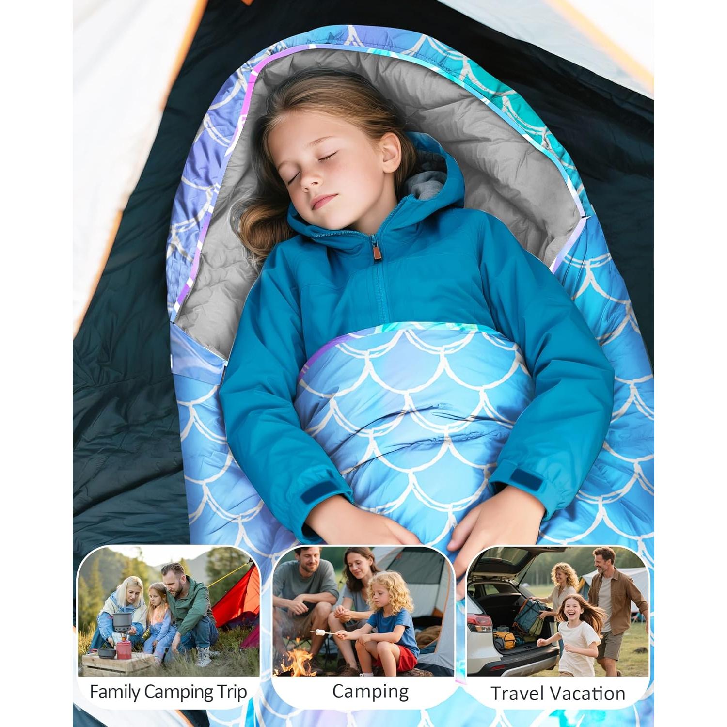 Saco de dormir PAMAID para niños 3 estaciones 10-26°C ligero