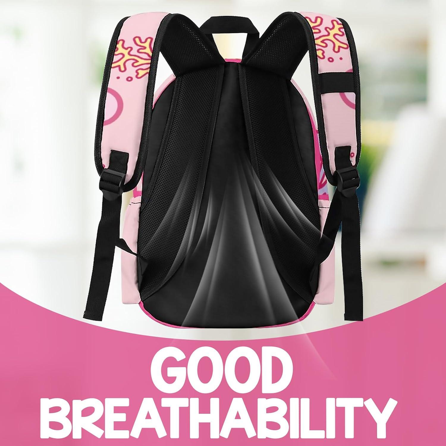 Mochila Escolar Axolotl 42 cm con Correas Ajustables