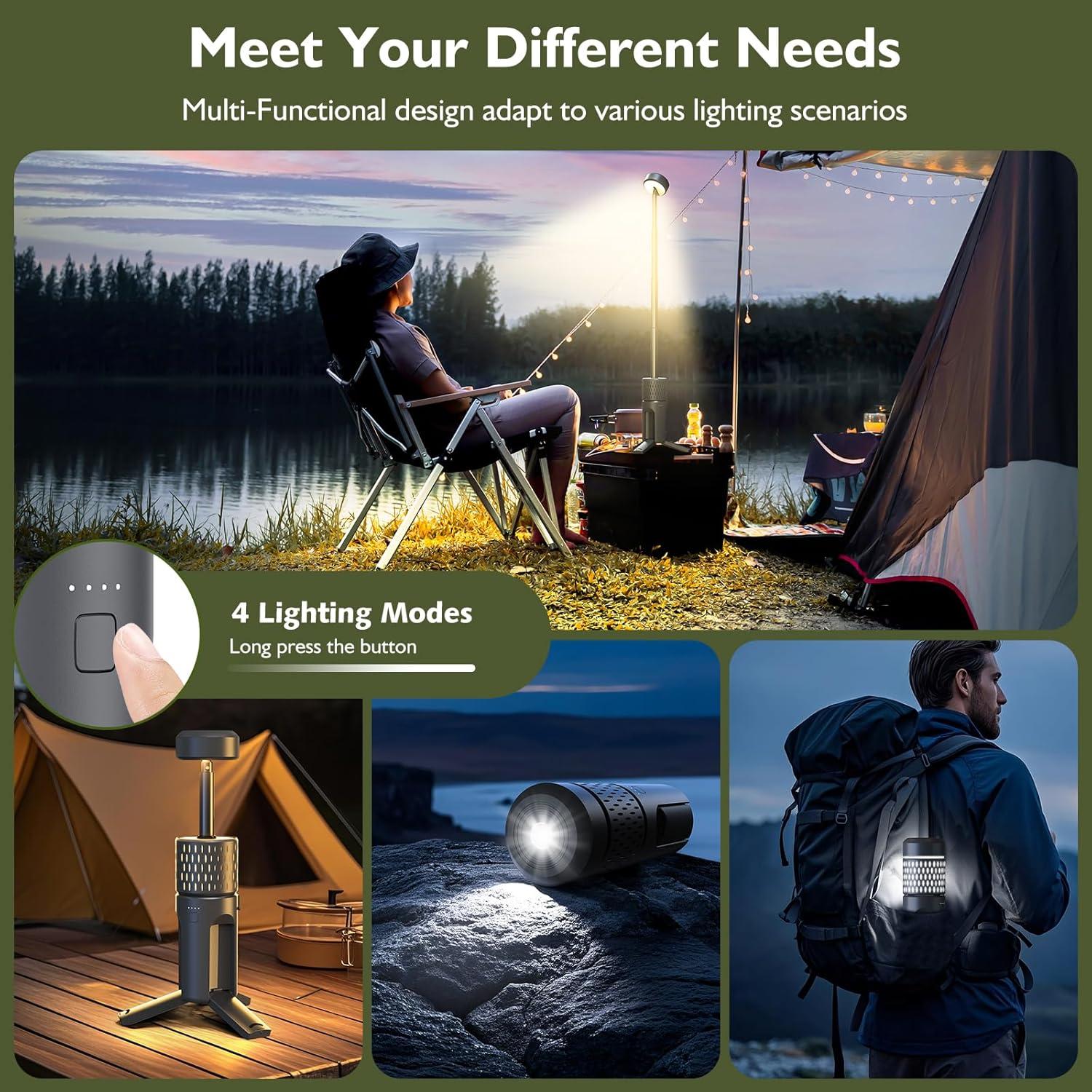 Linterna de Camping Plegable Proran Gris 85.8 cm Ajustable