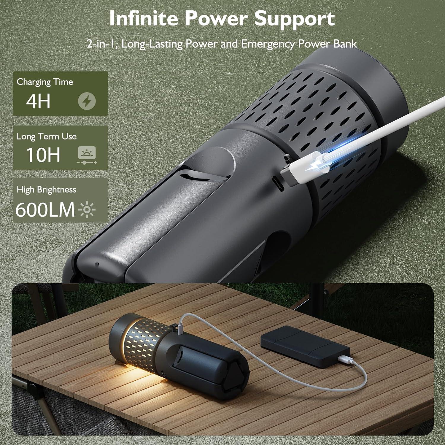 Linterna de Camping Plegable Proran Gris 85.8 cm Ajustable