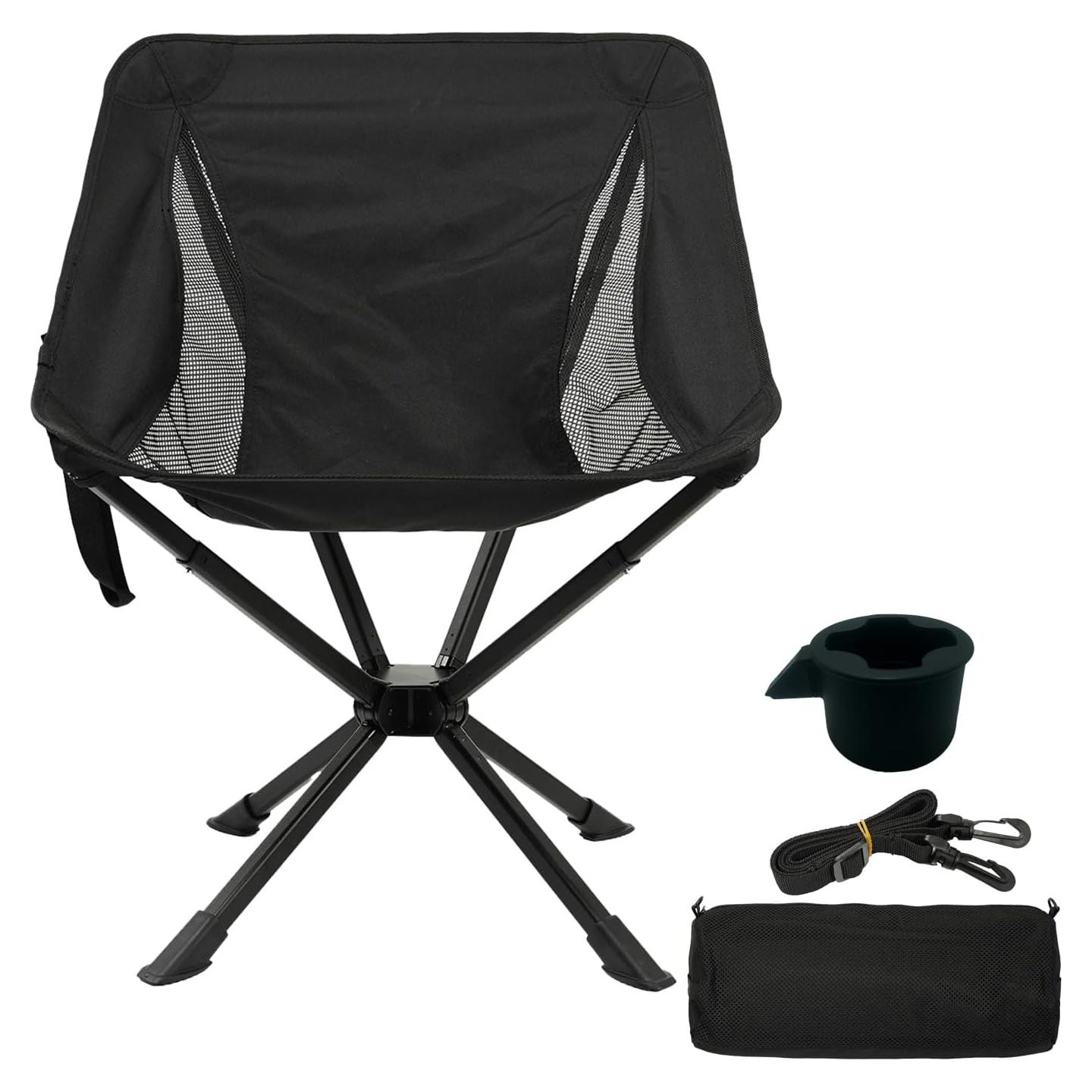 Silla de Camping Plegable Dueecasebit Negra 150KG Portátil