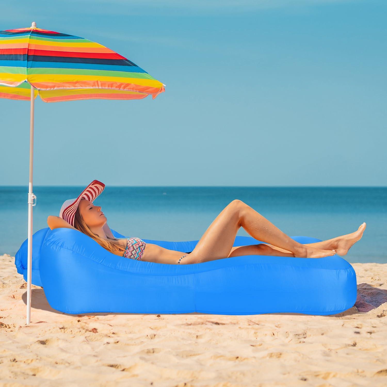 Sofá Inflable de Playa Outplea Azul Cielo 190x80 cm