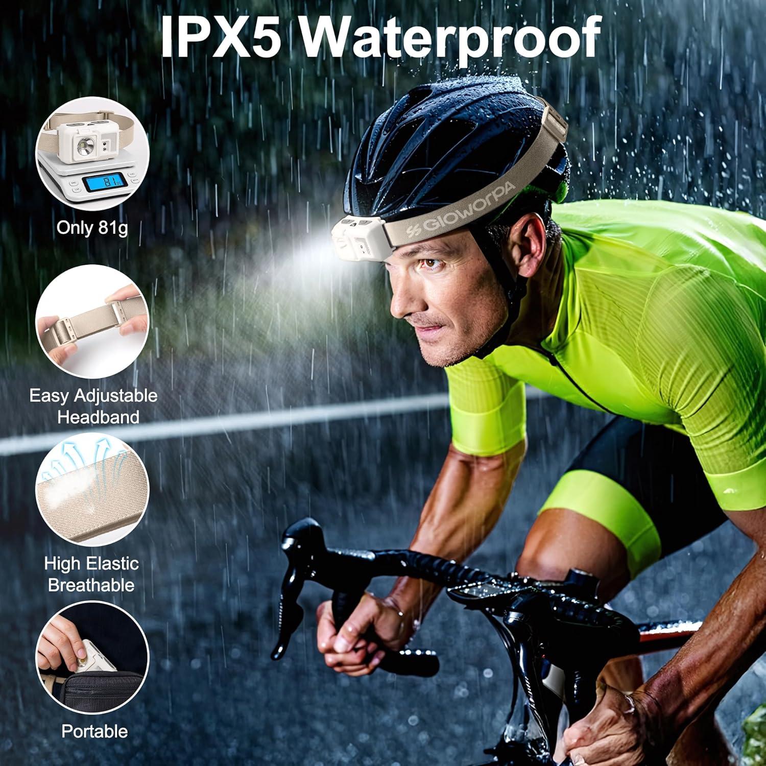 Linterna Frontal Recargable GloworPath G-01 LED 180 Lúmenes