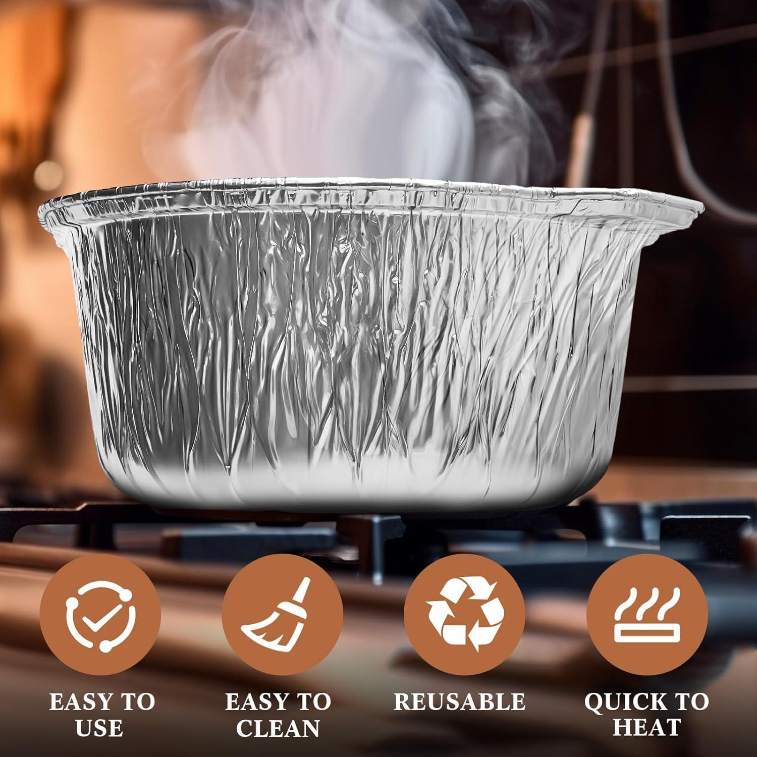 12 Botes de Aluminio Desechables Ziliny 1 L con Tapa