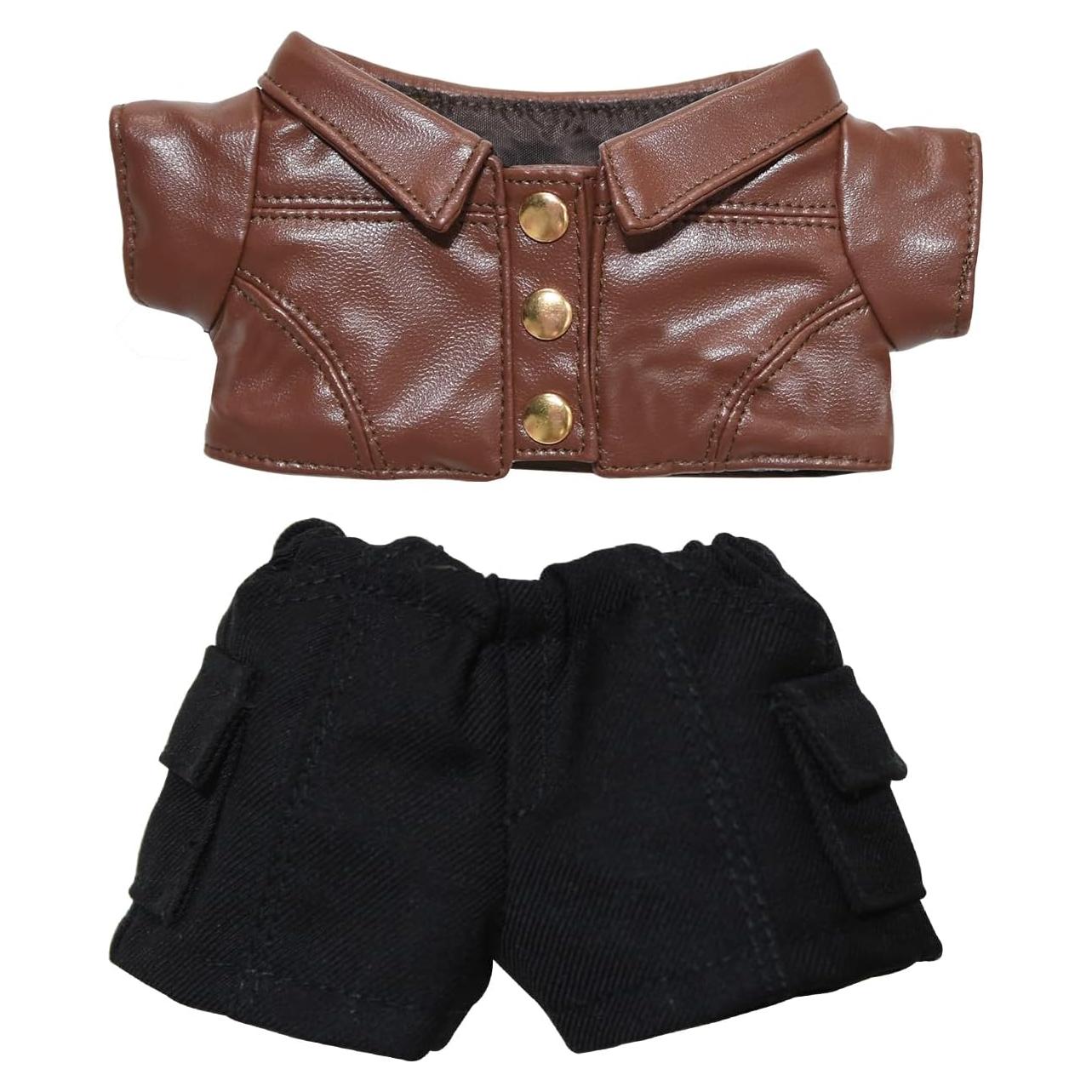 Conjunto de Chaqueta Marrón Labubu 17cm - Ropa de Muñeca