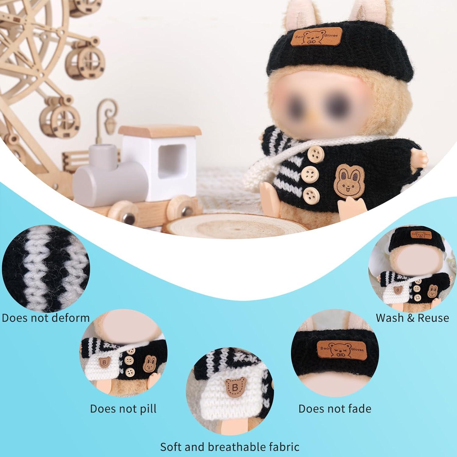 Conjunto de Ganchillo Negro para Muñecas 15-17 cm - FNHMSL