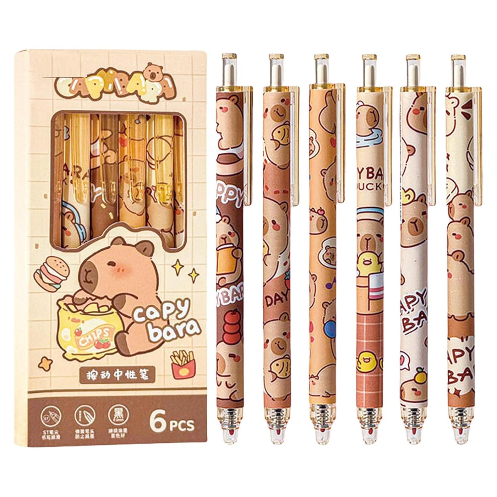 Bolígrafos de Gel Retráctiles MOZXIRZ 0.5mm Tinta Negra 6 Pcs