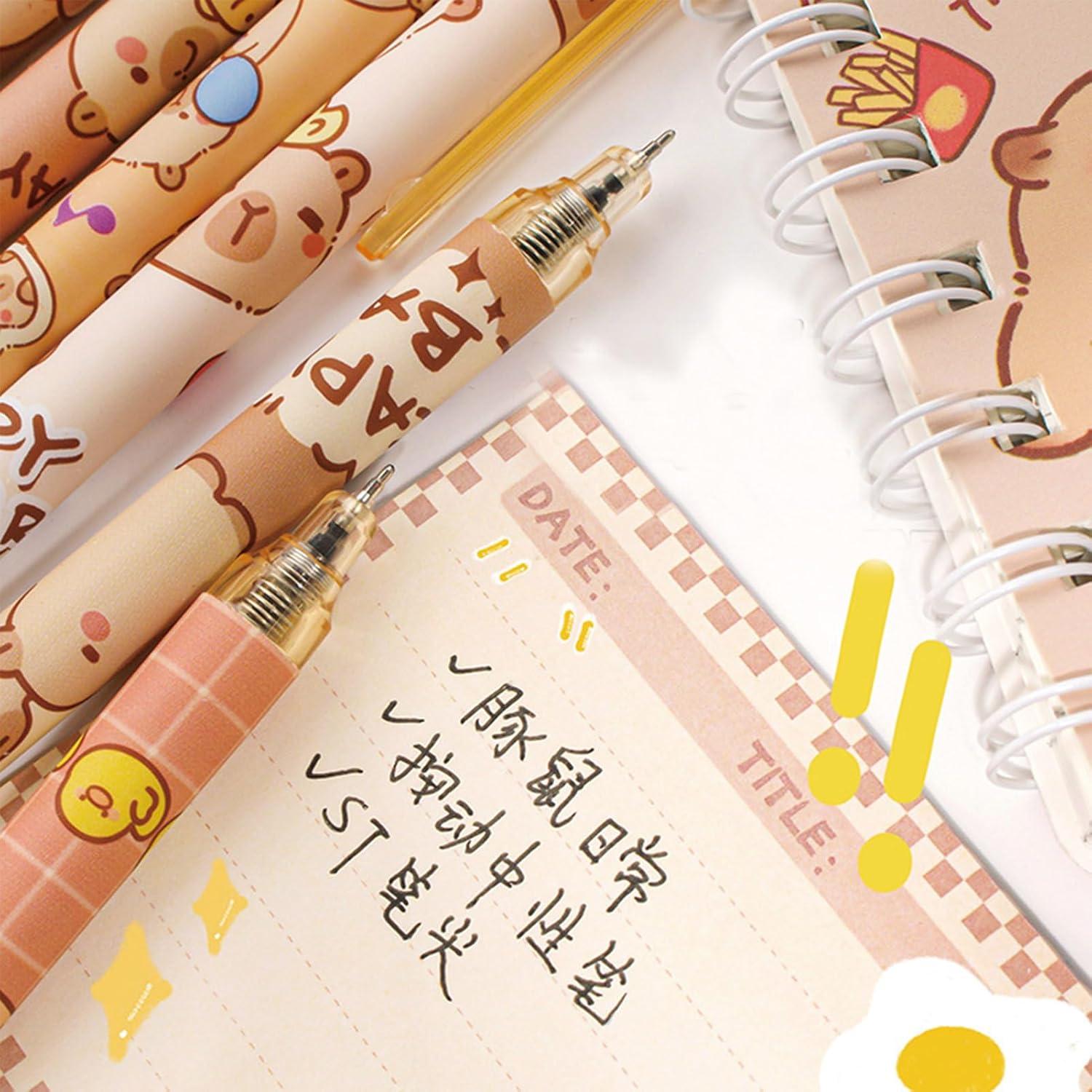 Bolígrafos de Gel Retráctiles MOZXIRZ 0.5mm Tinta Negra 6 Pcs