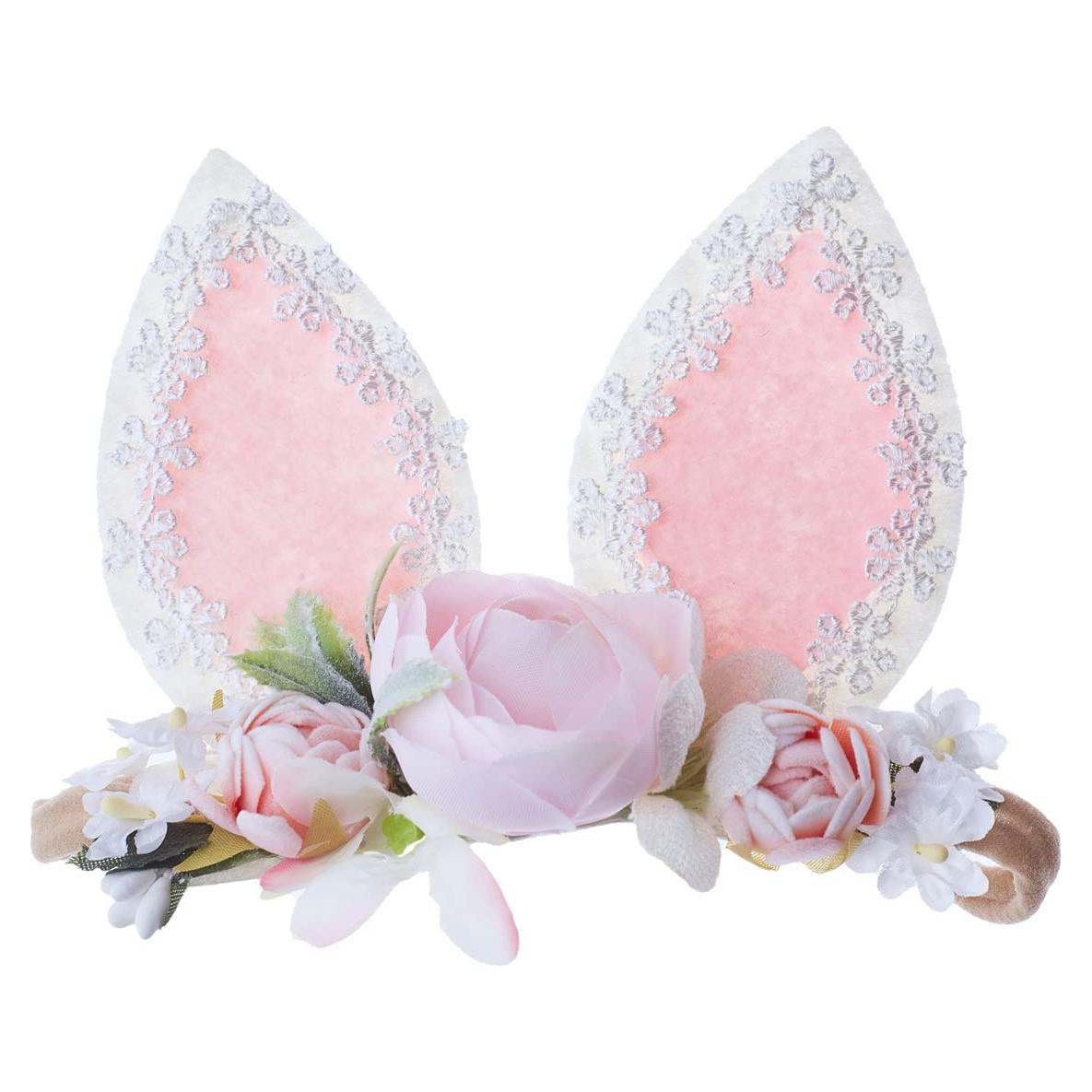 Diadema de Nylon Floral Conejito de Pascua para Bebé RT002