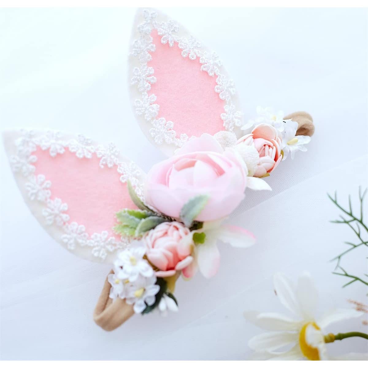 Diadema de Nylon Floral Conejito de Pascua para Bebé RT002