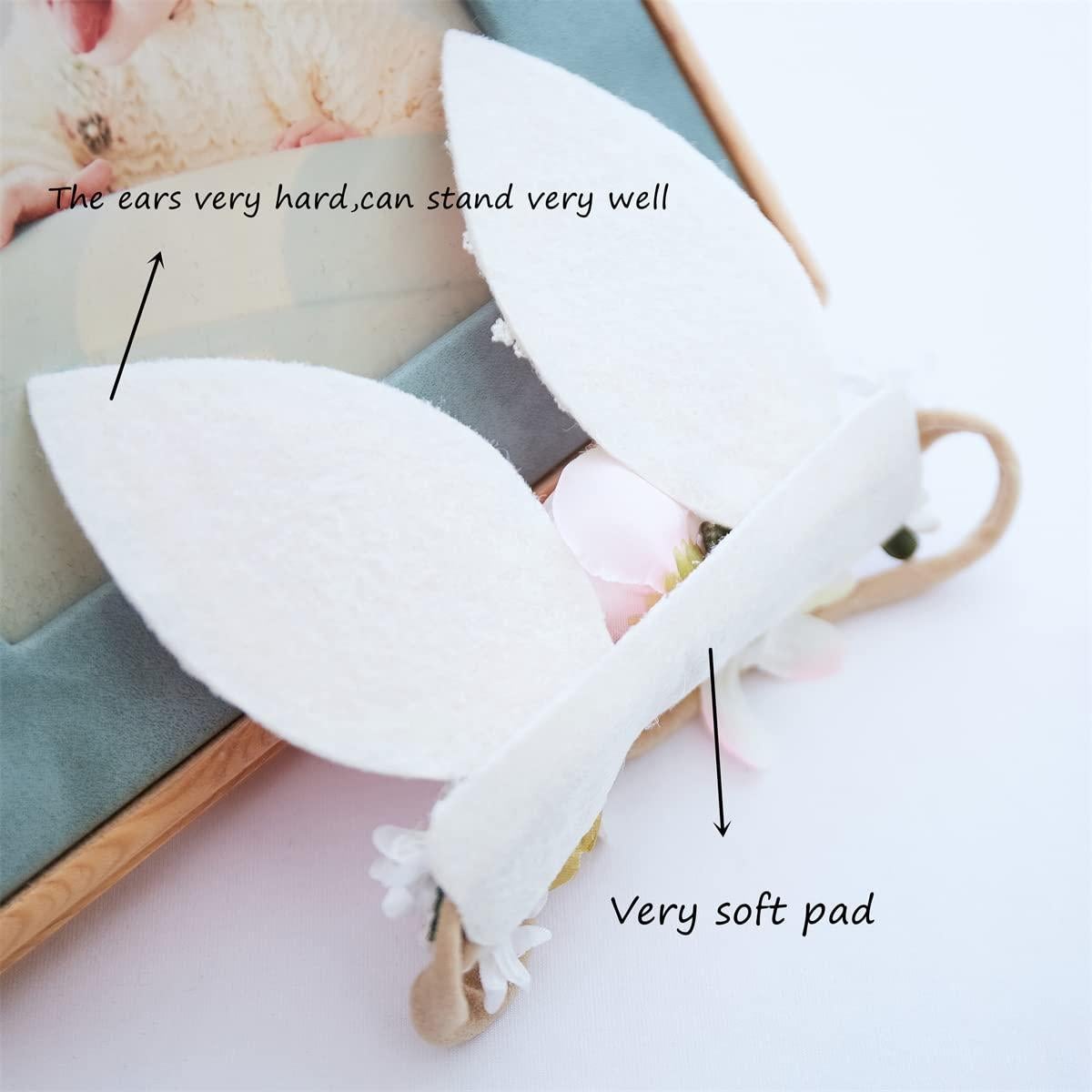 Diadema de Nylon Floral Conejito de Pascua para Bebé RT002