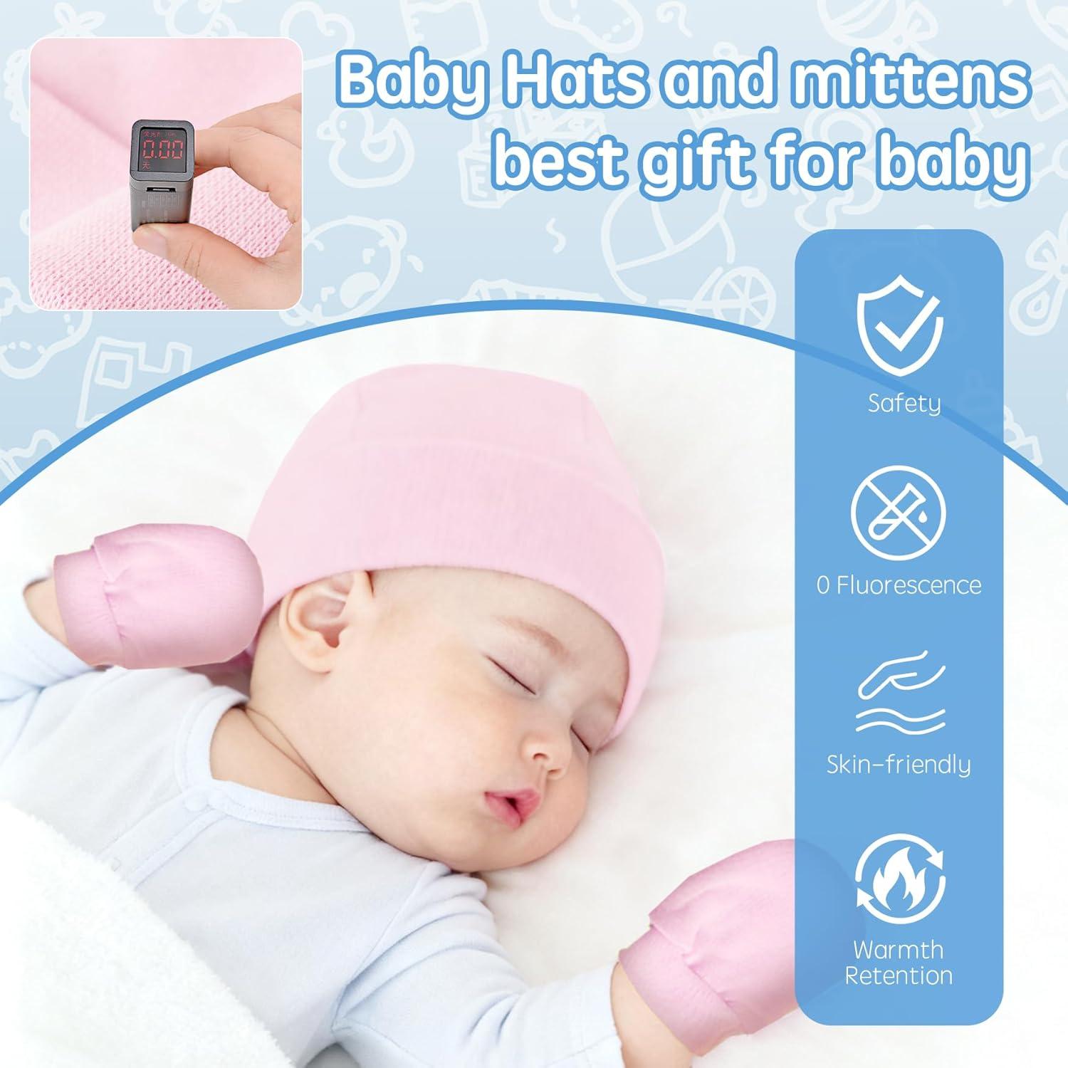 Conjunto de Gorro y Manoplas para Bebés Unisex - Negro