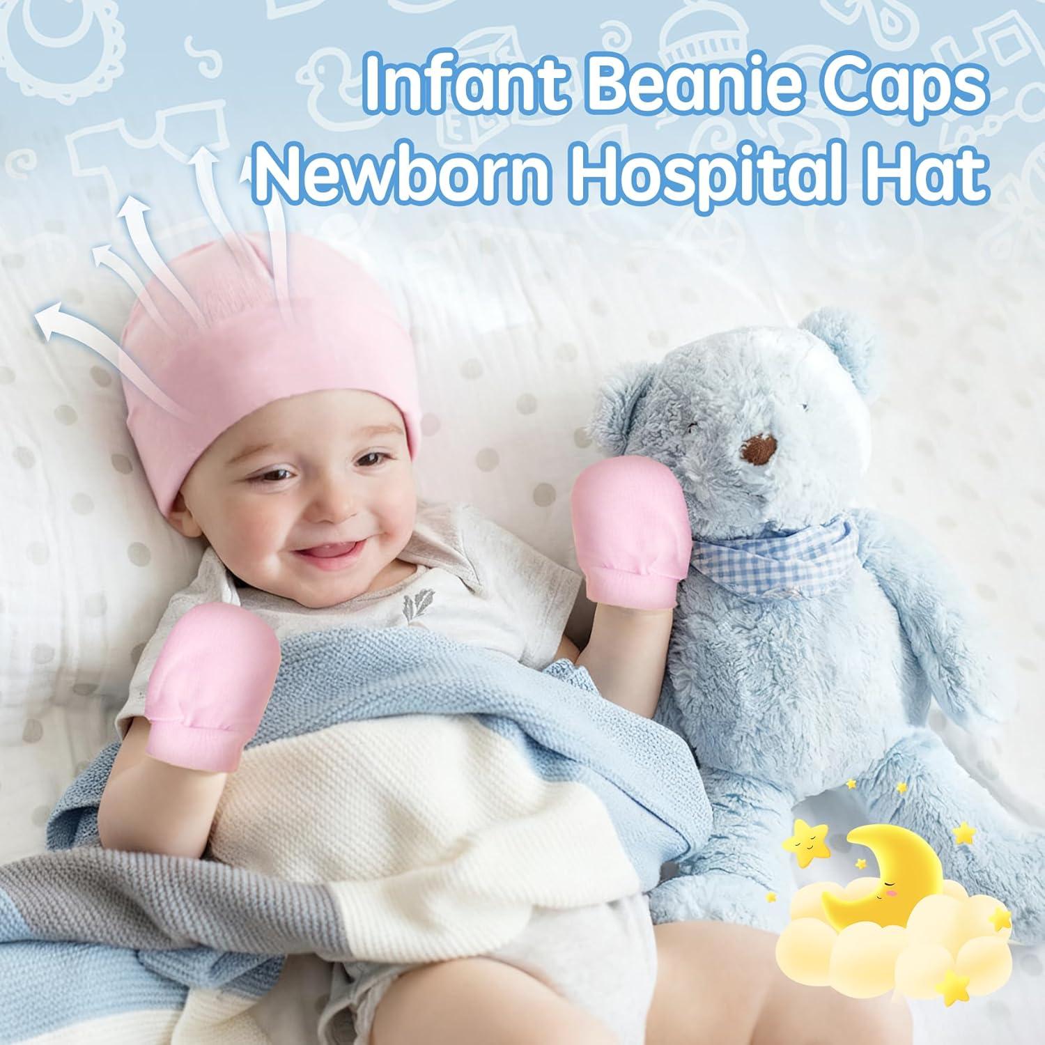 Conjunto de Gorro y Manoplas para Bebés Unisex - Negro