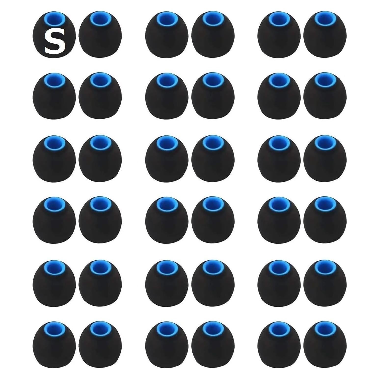 Tapones de Silicona para Auriculares In-Ear BLLQ 36 Pcs S Negro-Azul