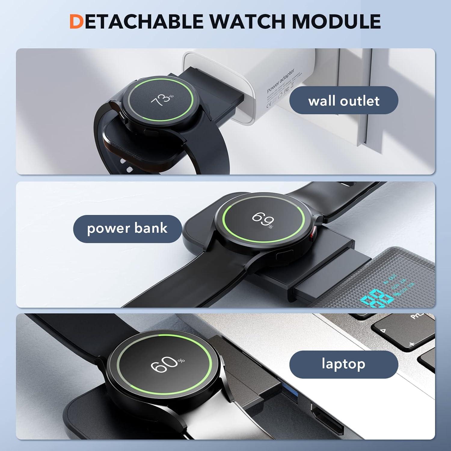 Cargador Inalámbrico LK 3 en 1 para Samsung Galaxy y Watch Negro