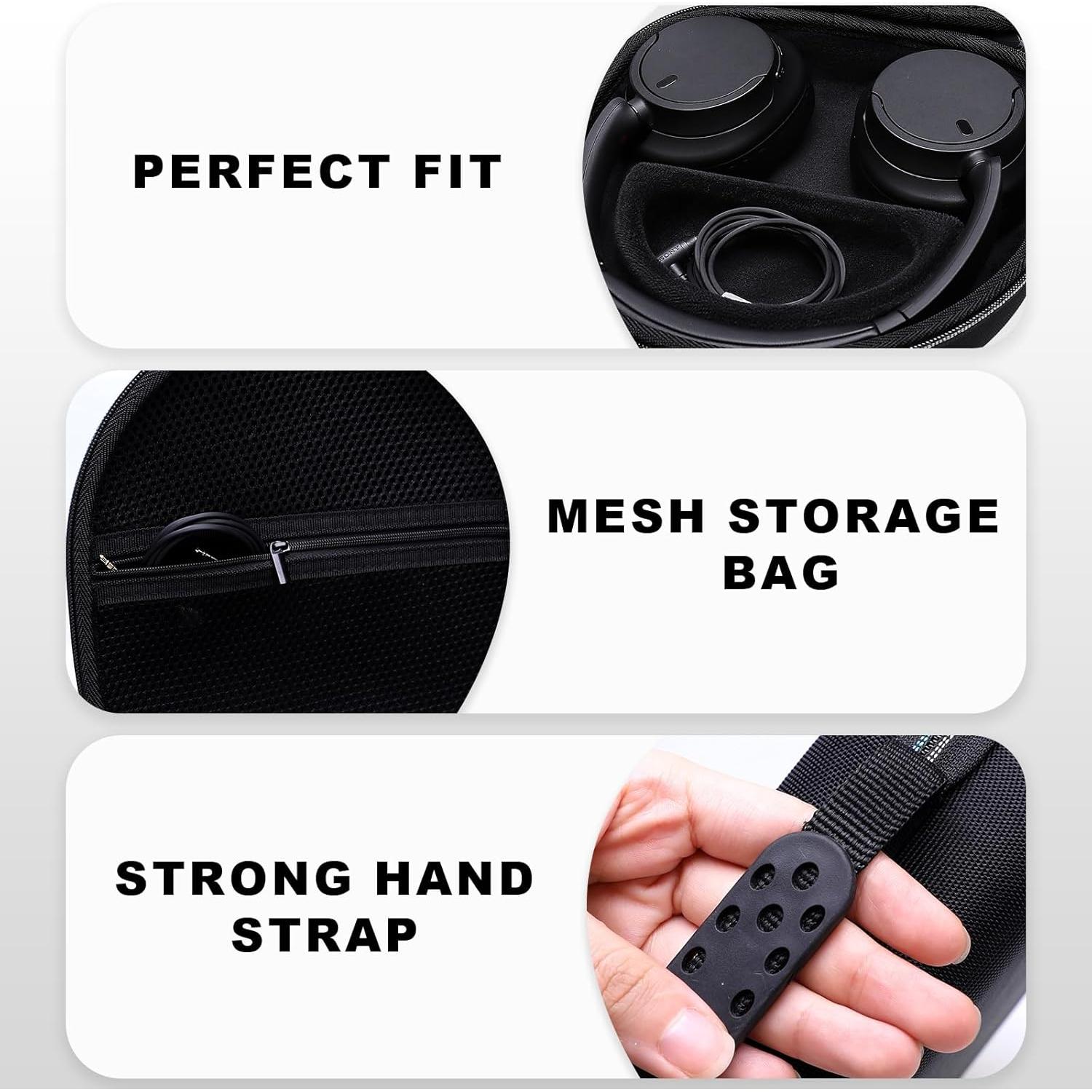 Funda Dura para Auriculares Bluetooth DR·AMIU Negro 23.1x22.1cm