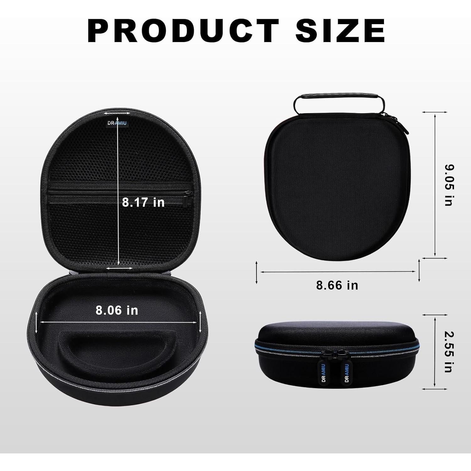 Funda Dura para Auriculares Bluetooth DR·AMIU Negro 23.1x22.1cm