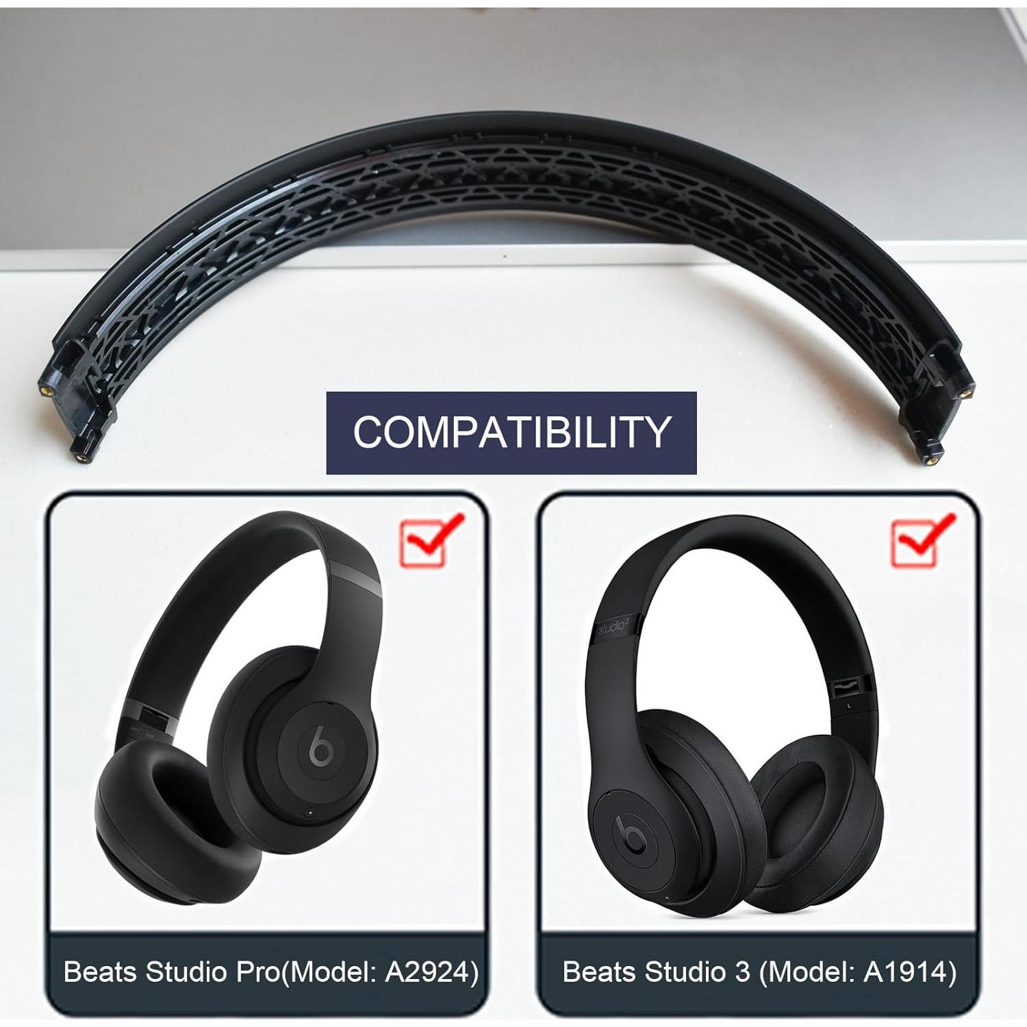 Diadema de Repuesto YzccSX para Auriculares Beats Studio Pro Negro