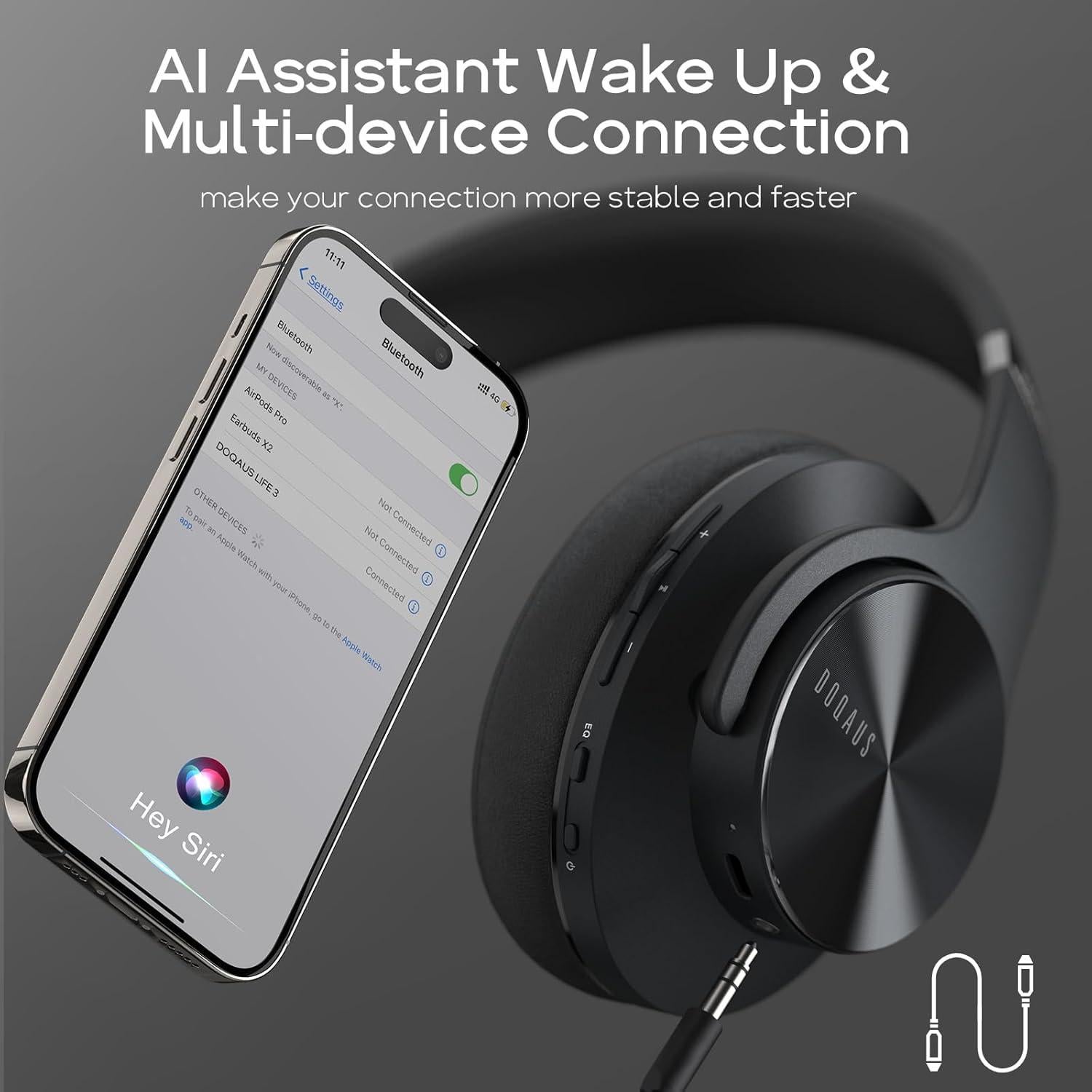 Auriculares Bluetooth DOQAUS VIDA 3, 90H, HiFi, 3 Modos EQ