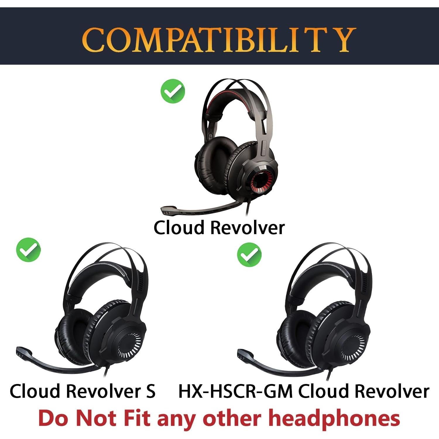 Funda de Diadema SOULWIT para Auriculares HyperX Cloud Revolver - Negro