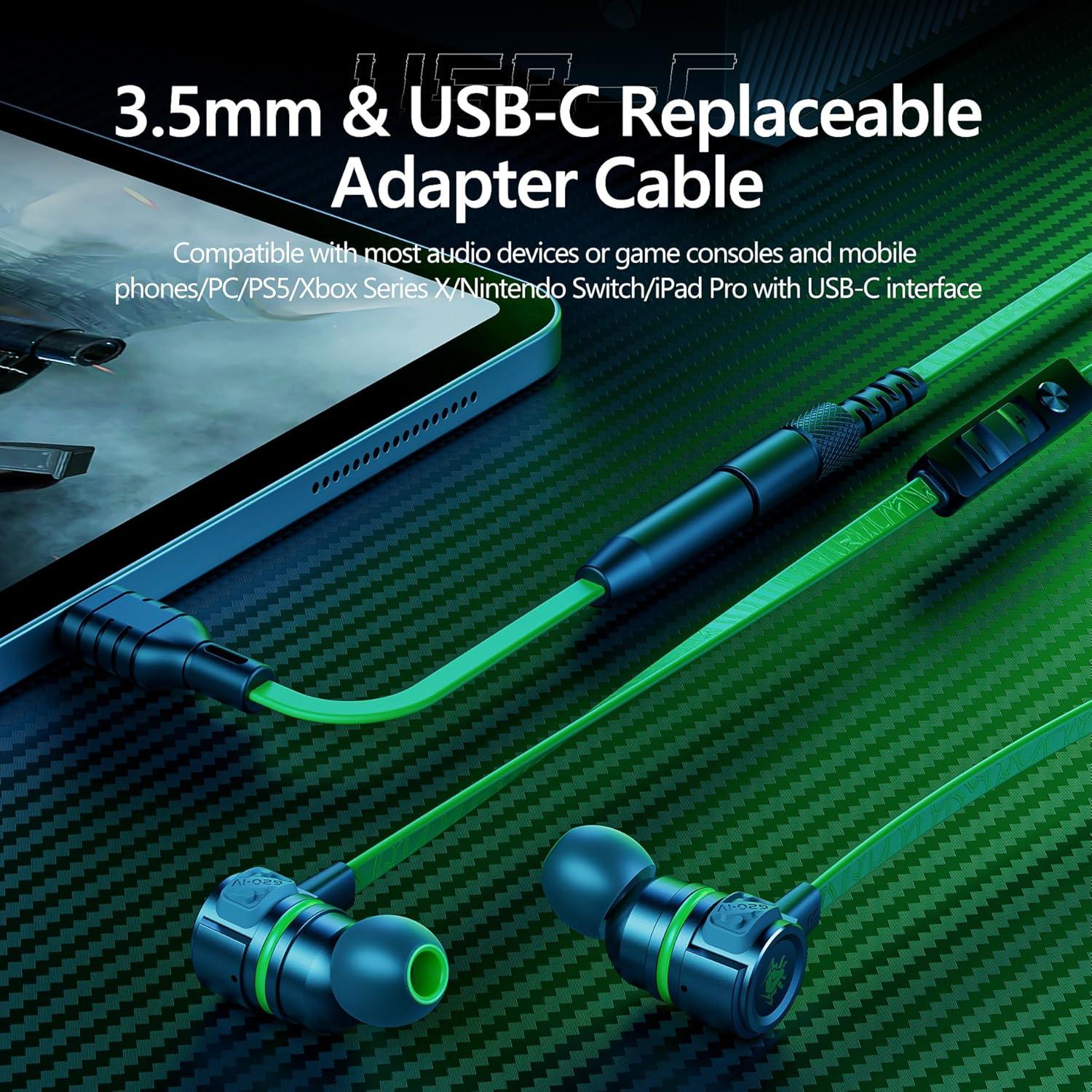 Auriculares Gaming G20 Aitalk In-Ear USB-C y 3.5mm con Micrófono