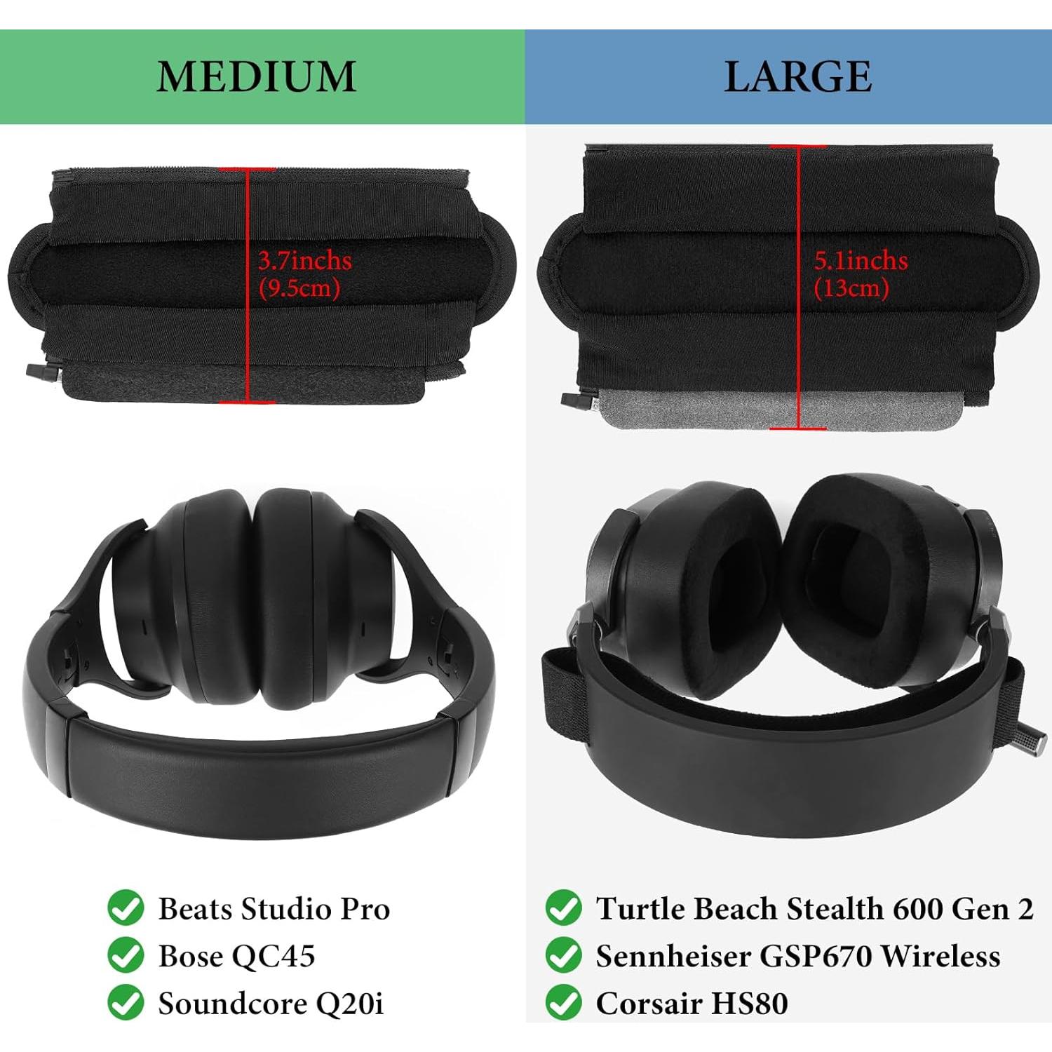 Cubierta y almohadillas para diadema Geekria Mediana Negro