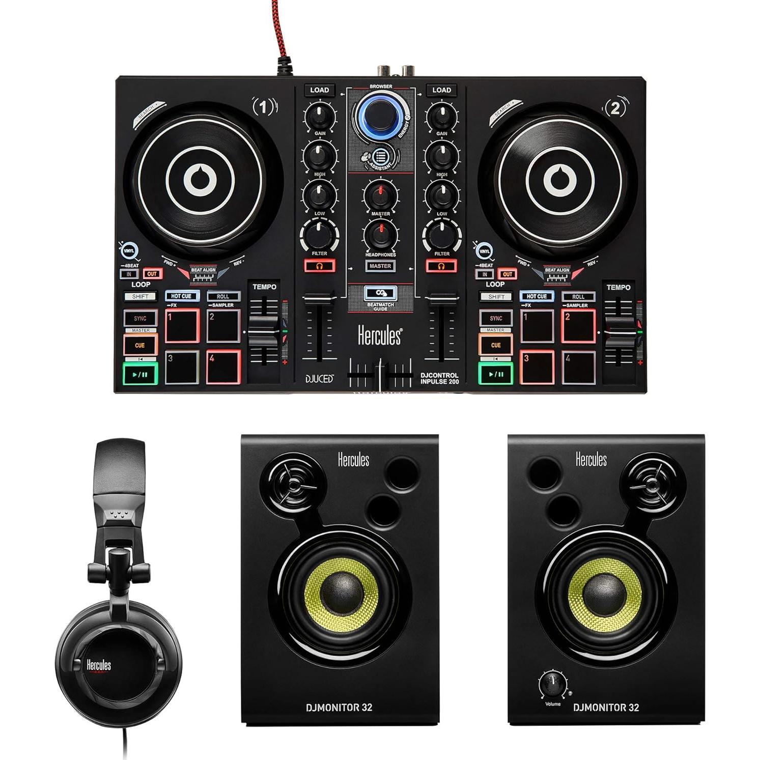 Kit de Aprendizaje DJ Hercules Controlador Inpulse 200 60W