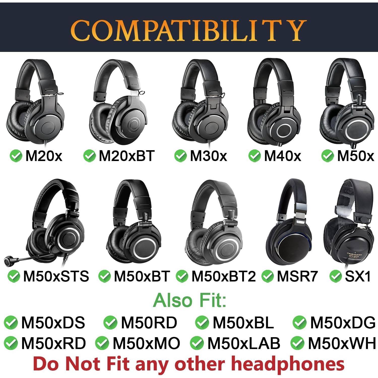 Almohadillas de Reemplazo SOULWIT para Auriculares Audio Technica M50X