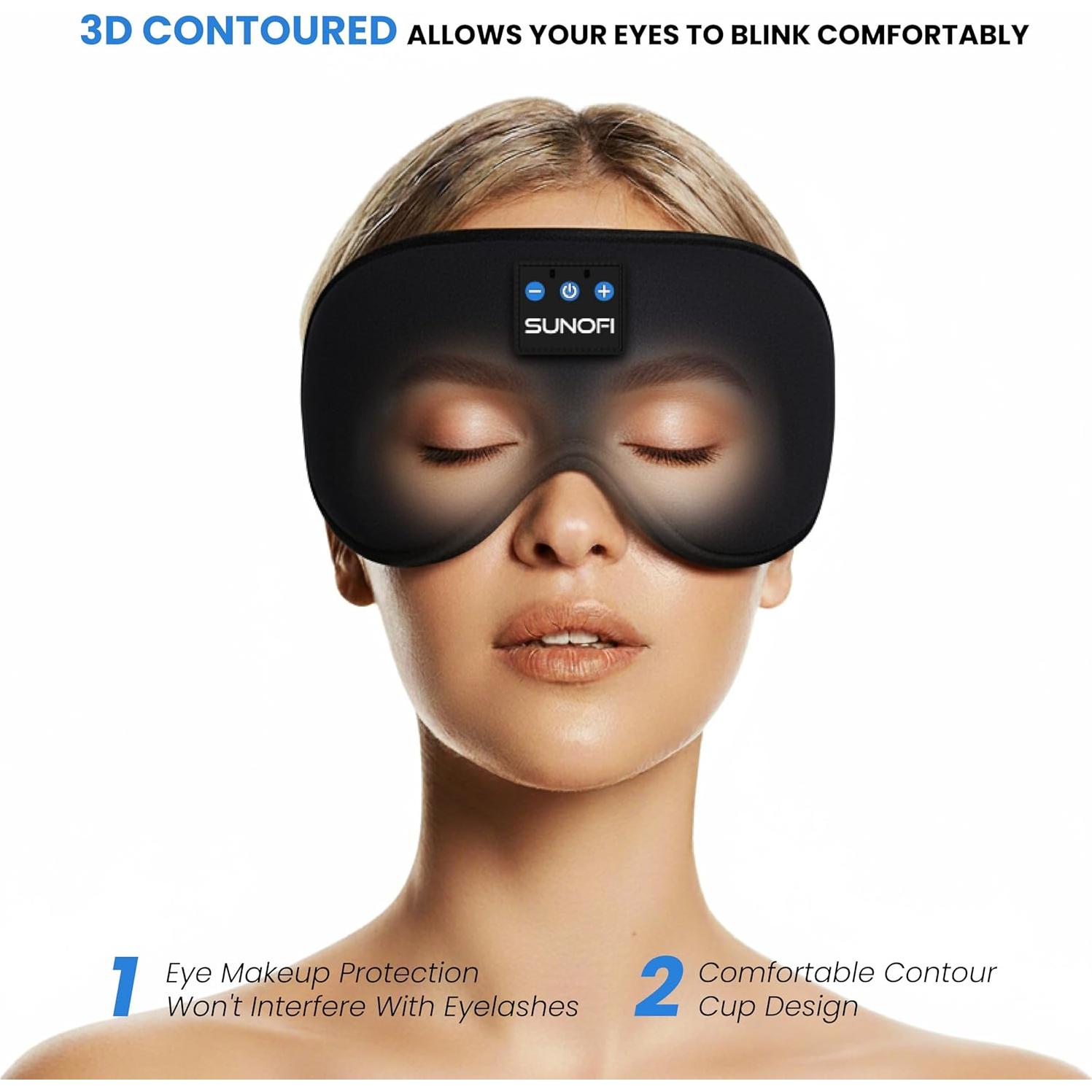 Máscara de Sueño Bluetooth SunoFi 3D con Auriculares HD