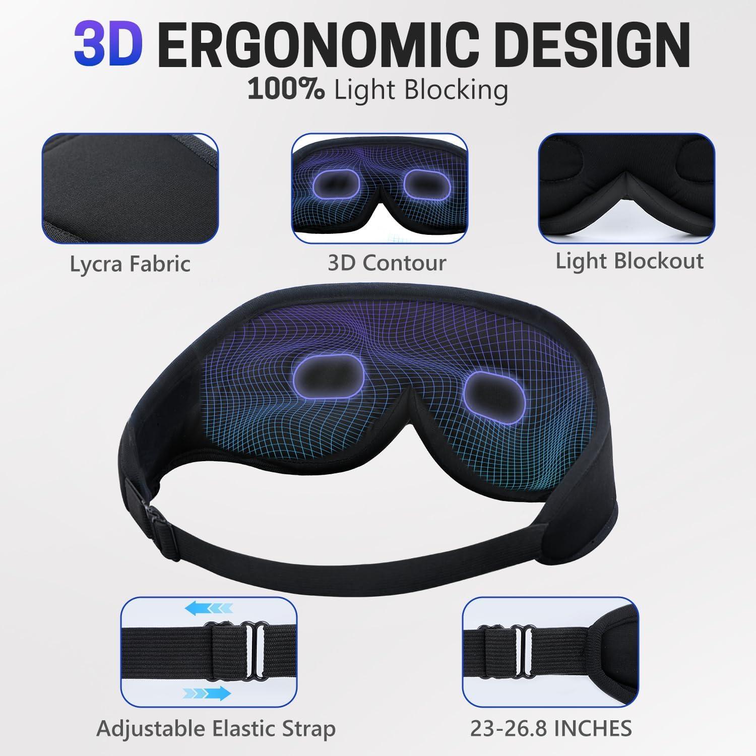 Máscara de Sueño Bluetooth Aurya 3D con Altavoces HD