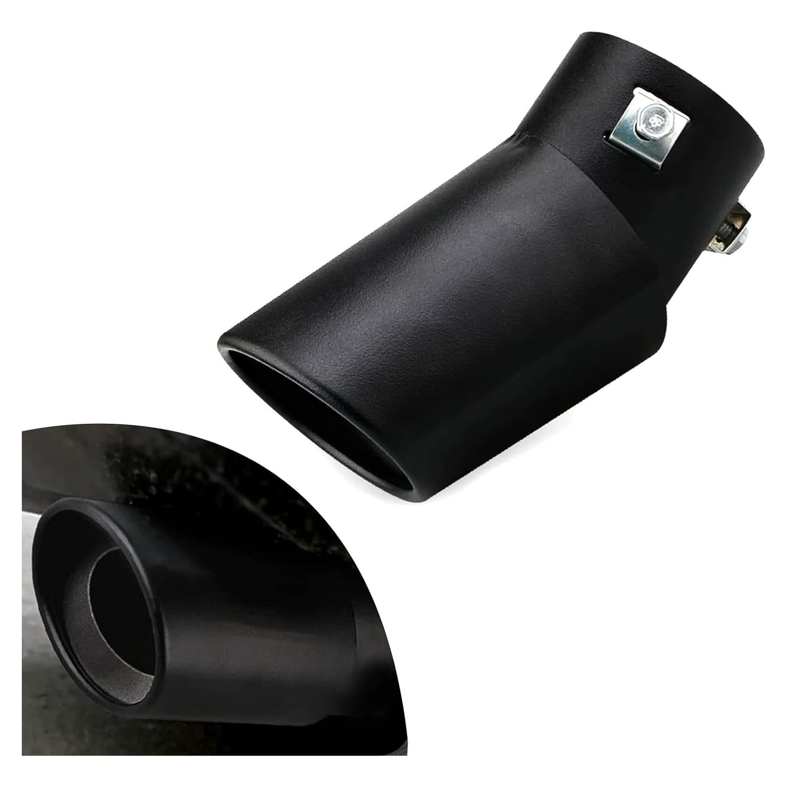 Silenciador de Escape Curvado ijuicy 1PC Acero Inoxidable Negro