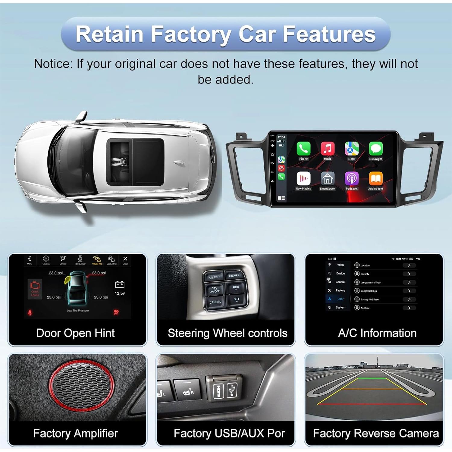 Estéreo de coche Android TopWeb 10.2" para Toyota RAV4 2013-2018