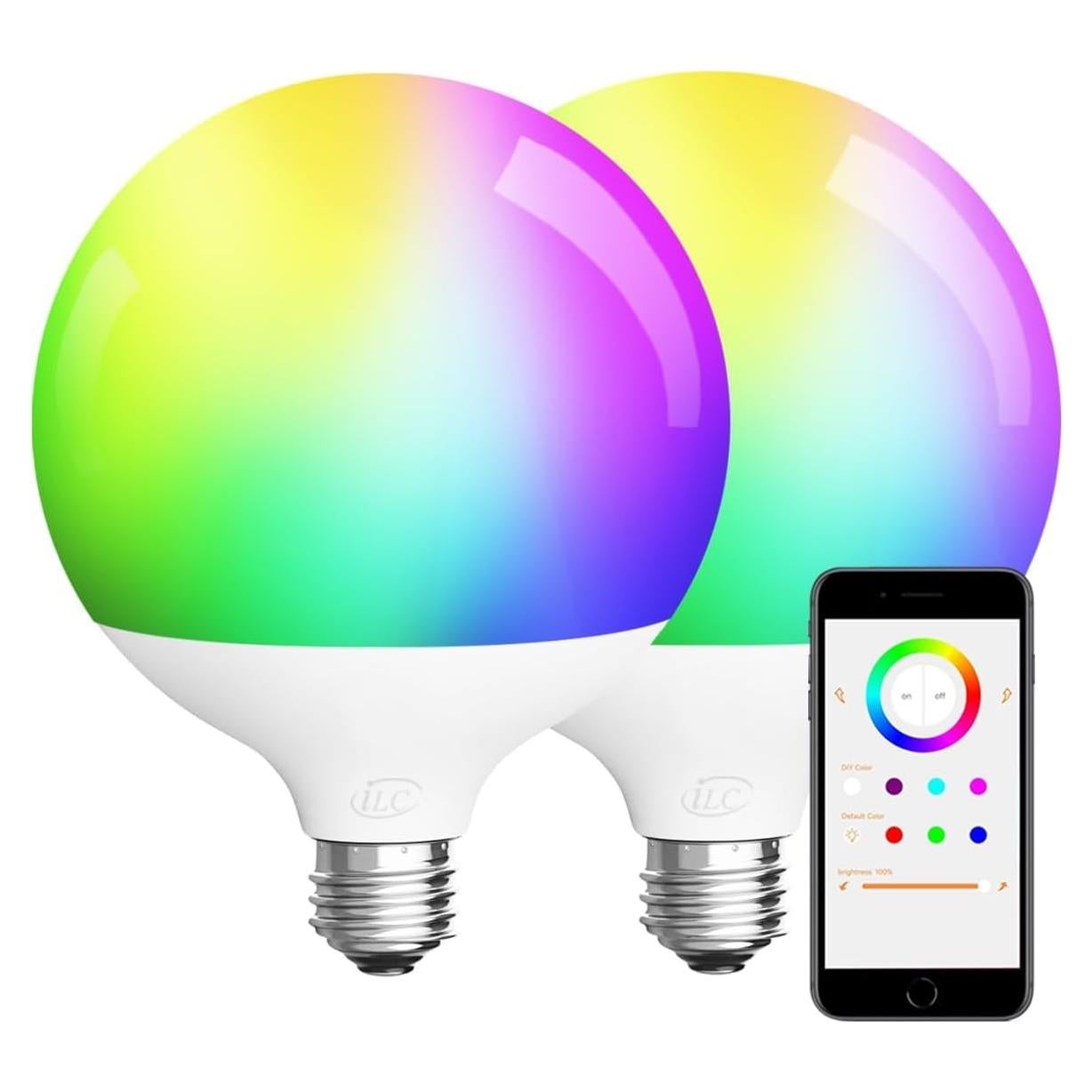 Bombillas LED Globo ILC G120 15W E26 RGB CCT 2700K-6000K 2P