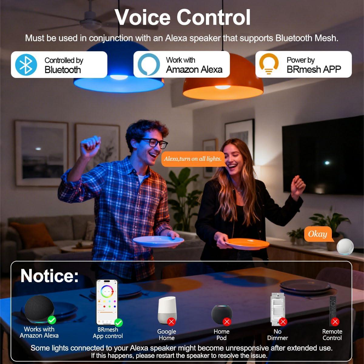 Bombillas LED Globo ILC G120 15W E26 RGB CCT 2700K-6000K 2P