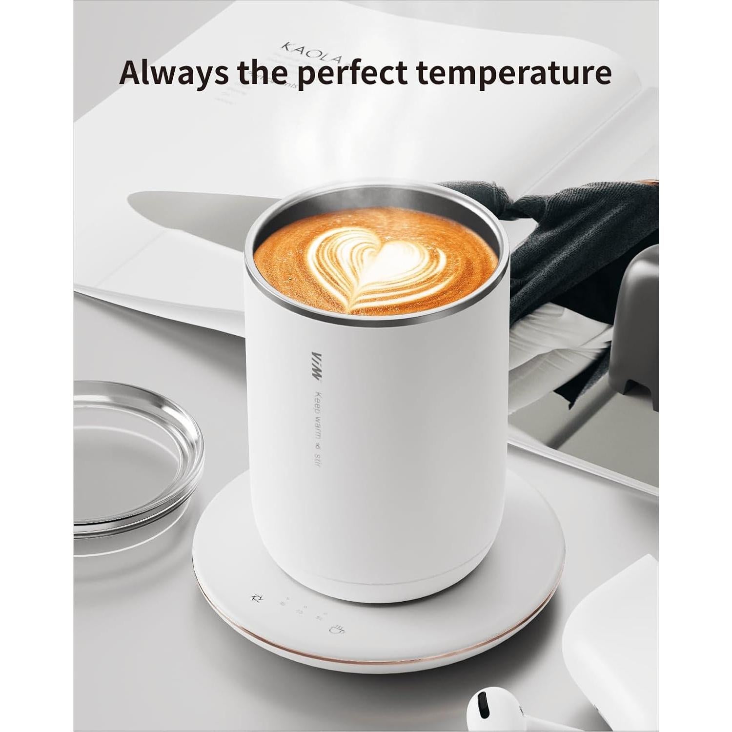 Taza de café autocalentable Aromount 300ml control temperatura