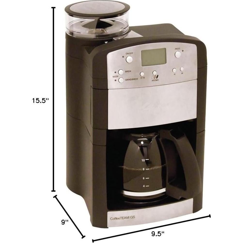 Cafetera Digital Capresso CoffeeTeam GS 10 Tazas con Molinillo
