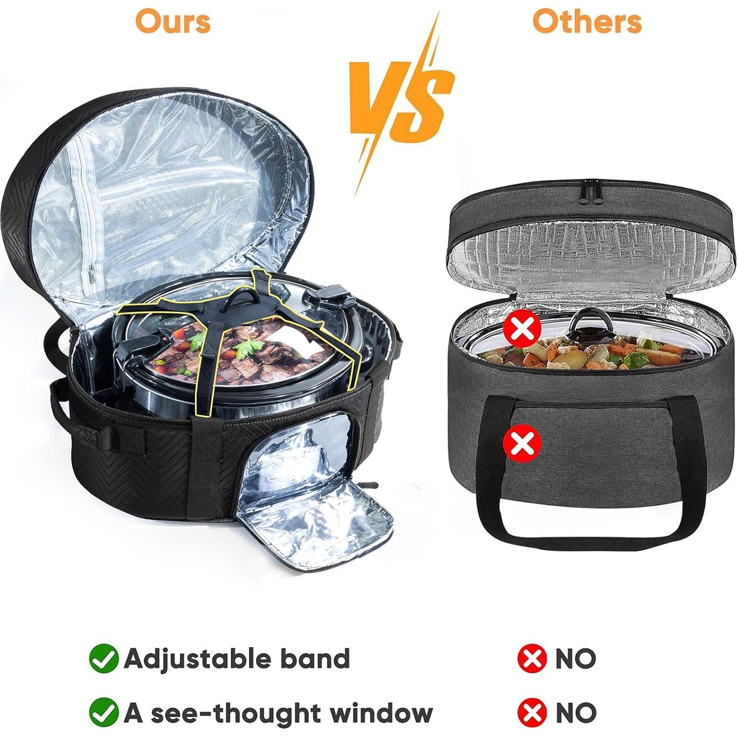 Bolsa de Transporte Aislada BAGSPRITE para Olla de Cocción Lenta 6-8 Qt