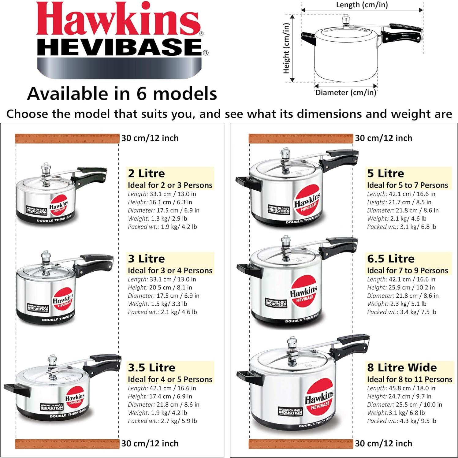 Olla a Presión Hawkins Hevibase 2 Litros Inducción Aluminio