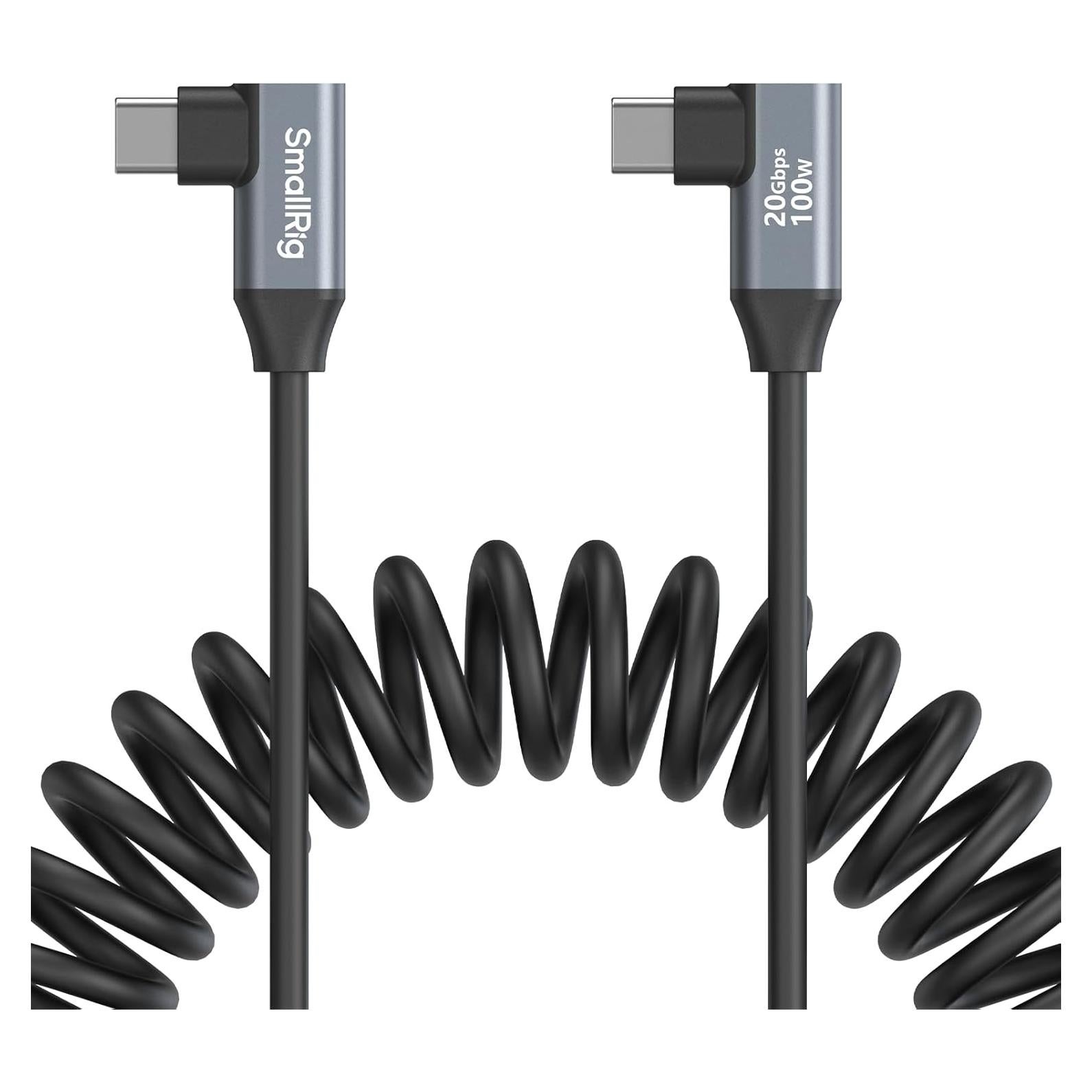Cable USB C Enrollado 0.6m SmallRig 20Gbps Carga Rápida