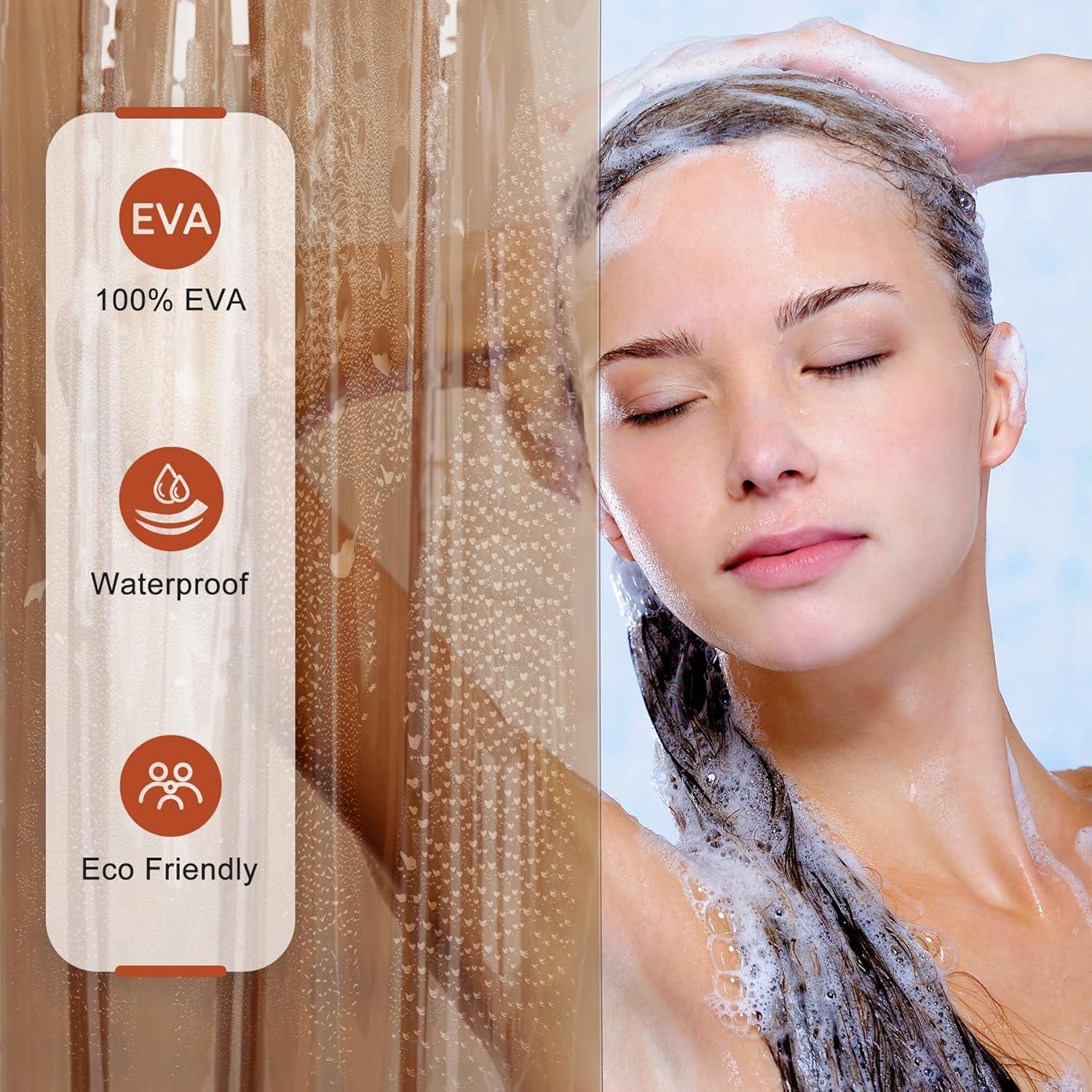 Cortina de Ducha AmazerBath 100% EVA 72x72 cm Caramelo Arcoíris