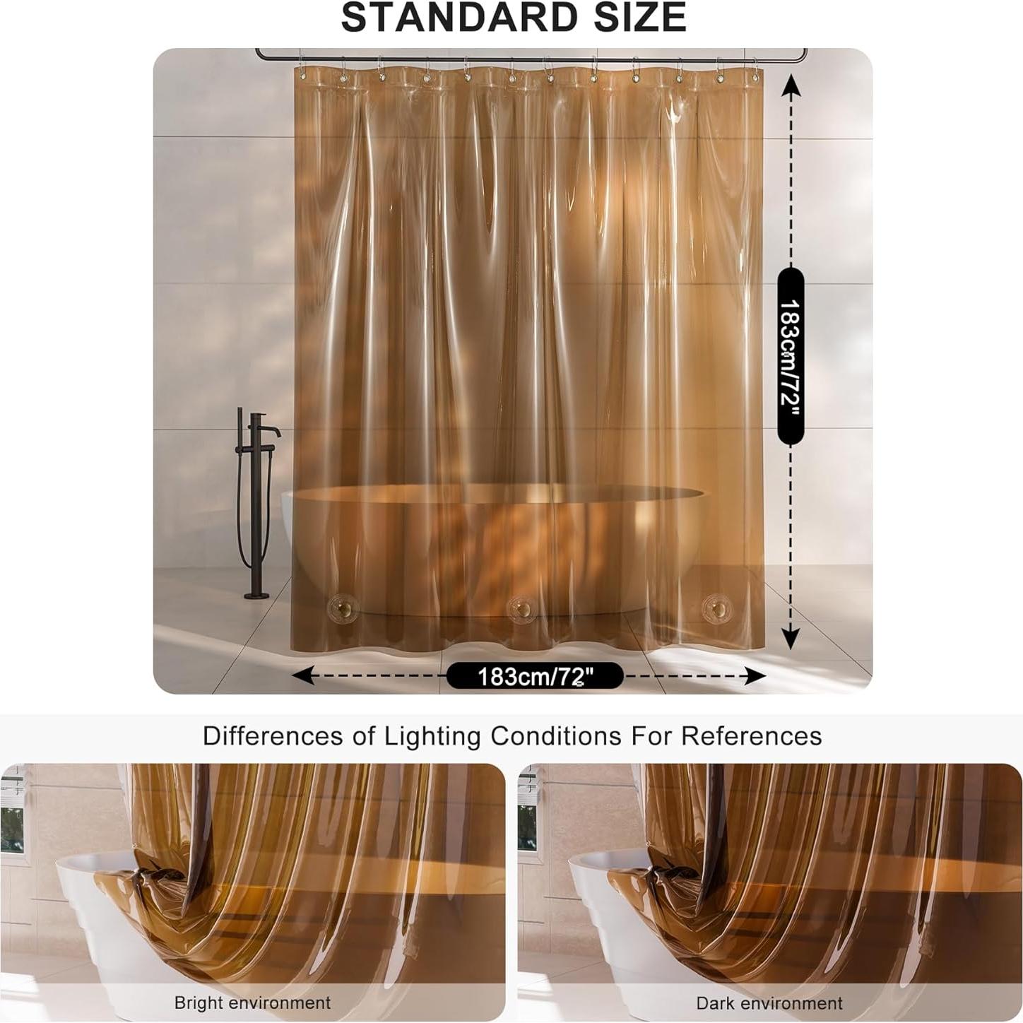 Cortina de Ducha AmazerBath 100% EVA 72x72 cm Caramelo Arcoíris