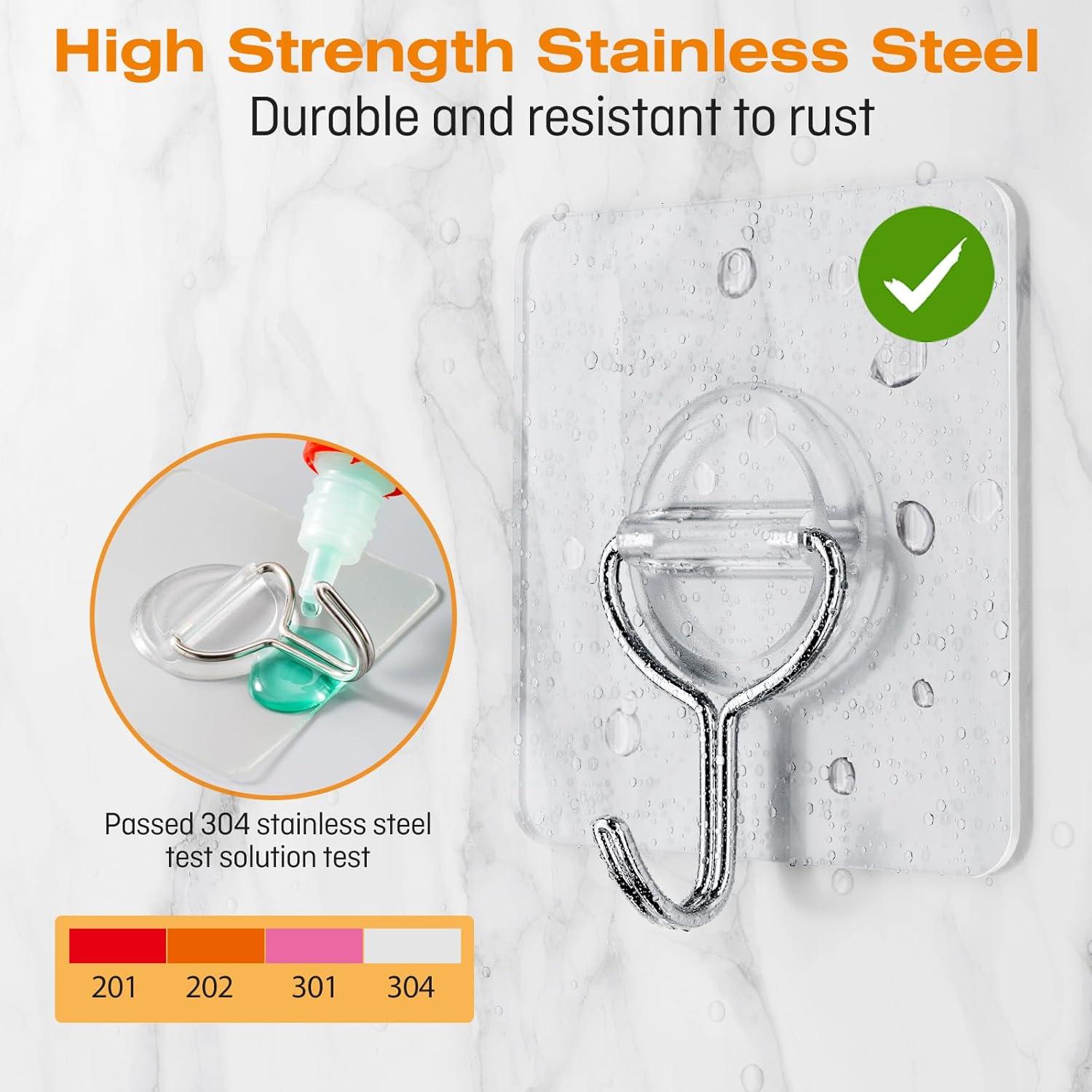 Ganchos Adhesivos YSJNUS 20 Pack Carga Pesada 15kg Transparente