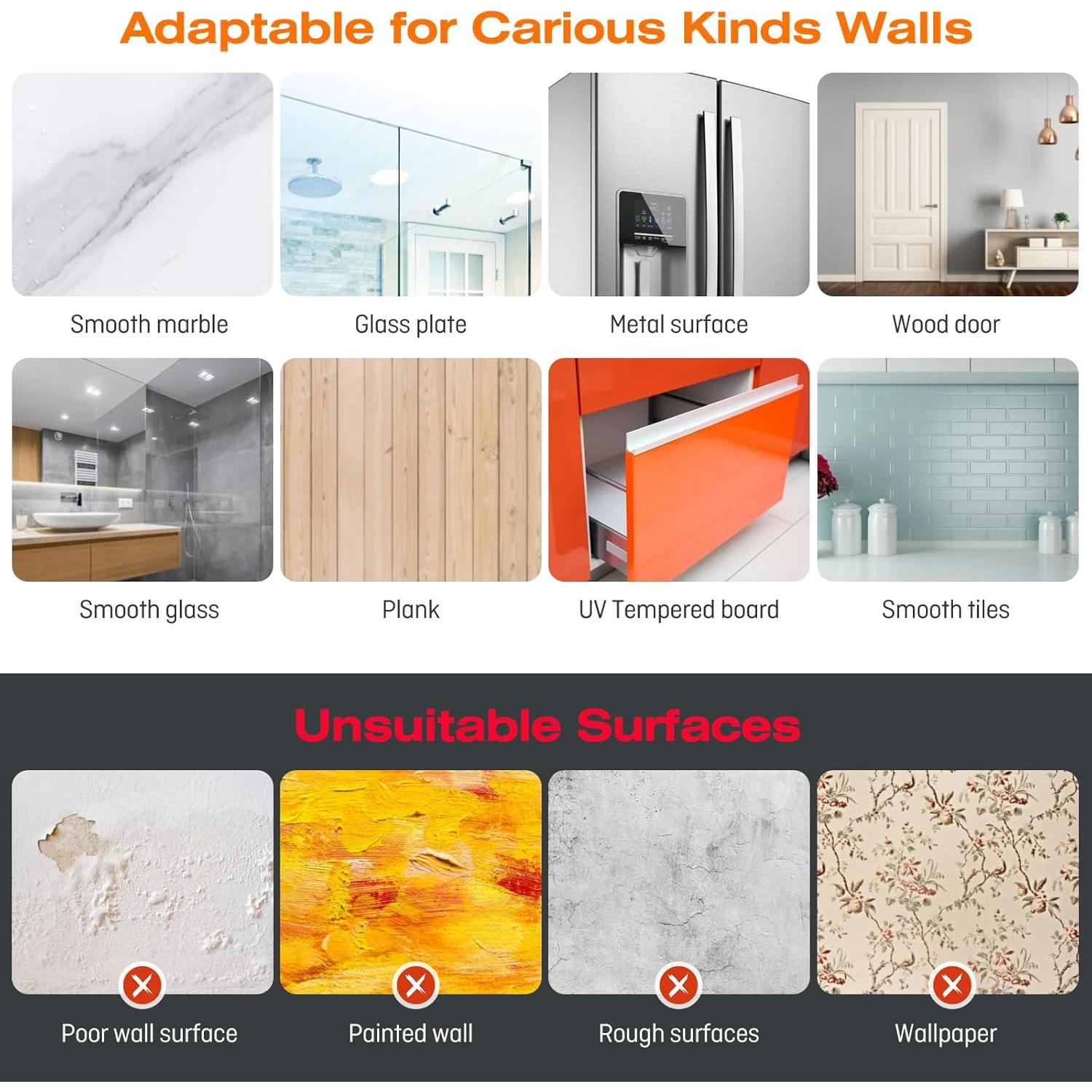 Ganchos Adhesivos YSJNUS 20 Pack Carga Pesada 15kg Transparente