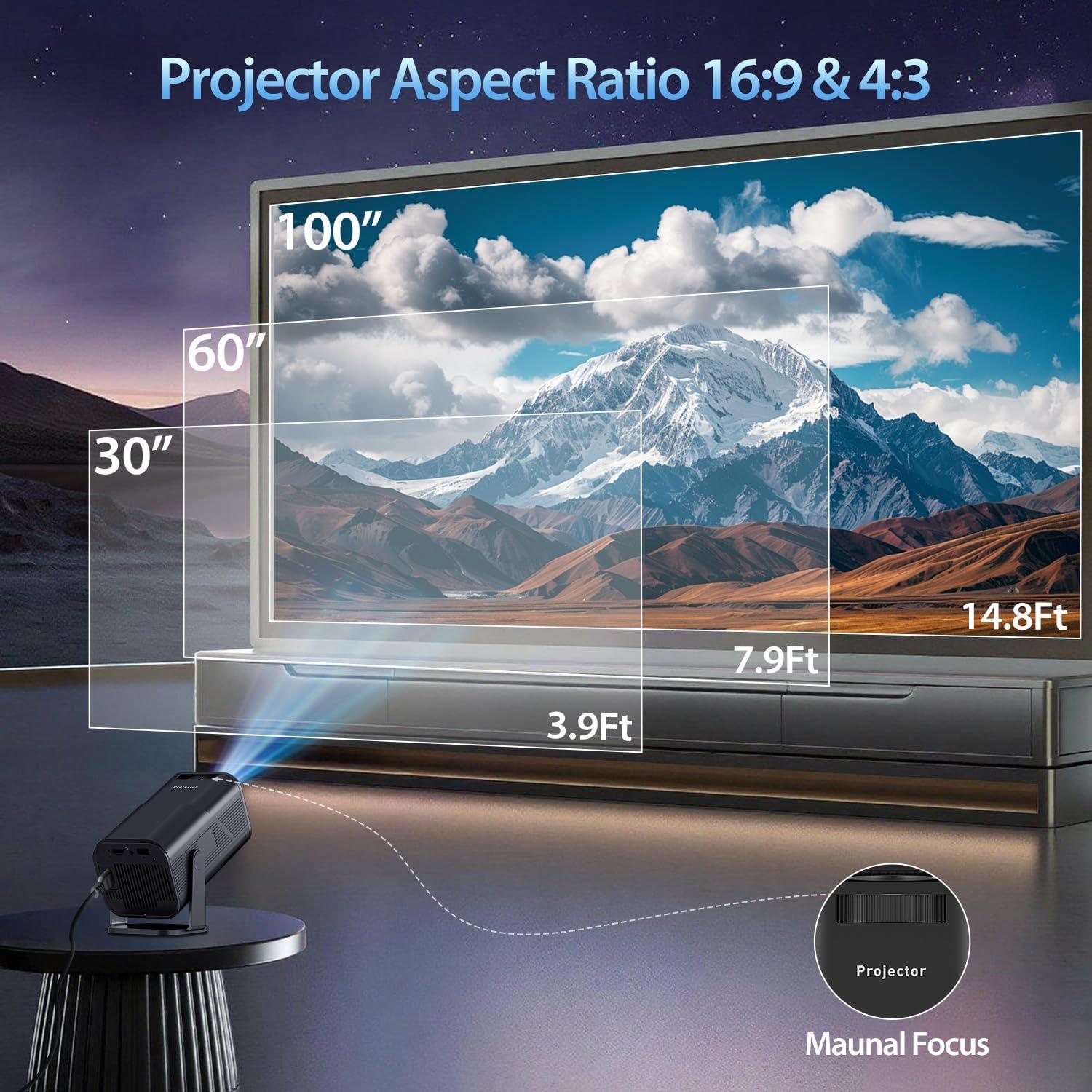 Mini Proyector Portátil TryLand 2000 Lúmenes 4K WiFi Bluetooth