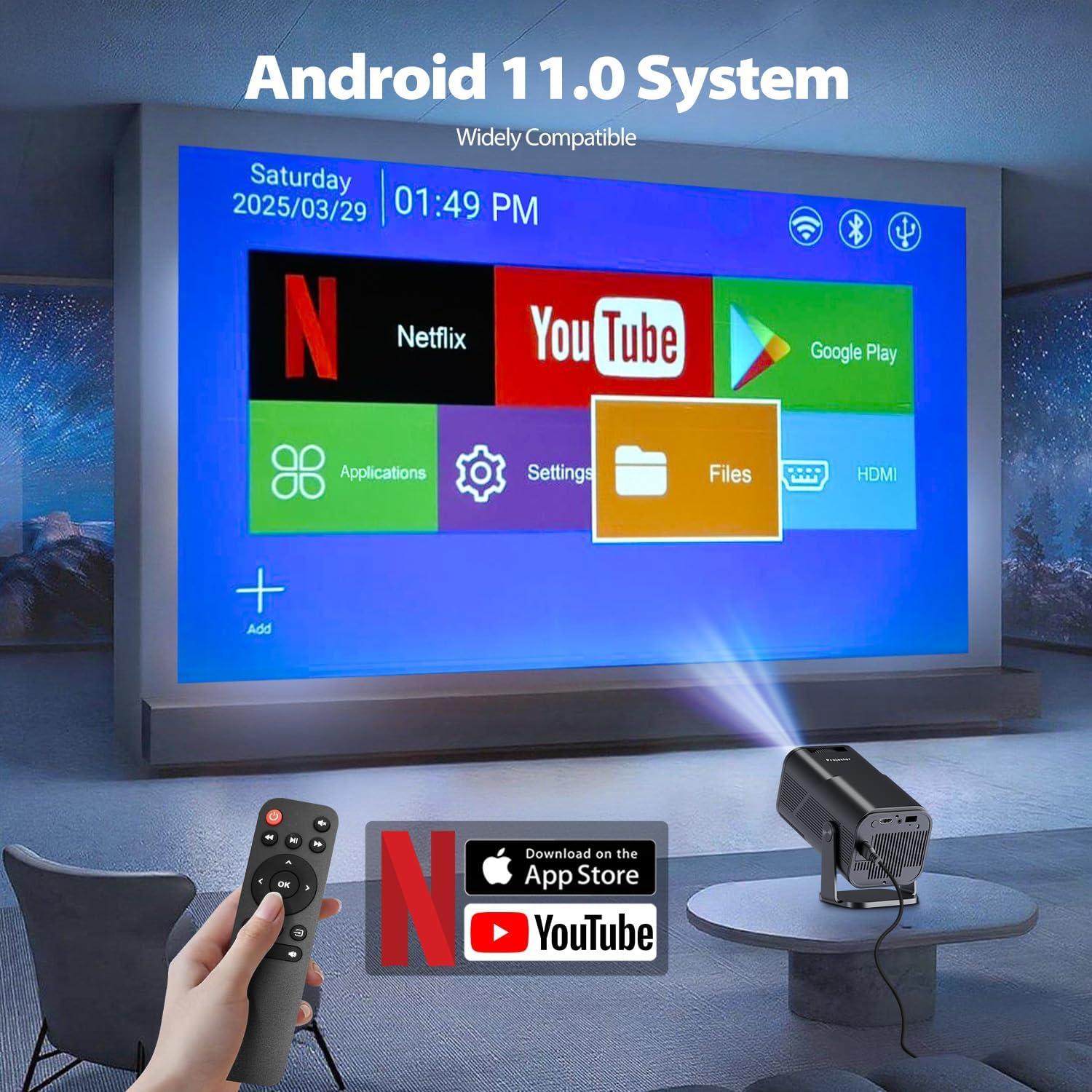 Mini Proyector Portátil TryLand 2000 Lúmenes 4K WiFi Bluetooth