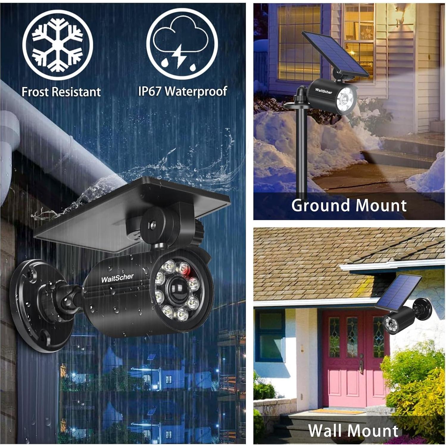 Luces Solares Exteriores WaitScher 1200 Lúmenes IP67 con Sensor
