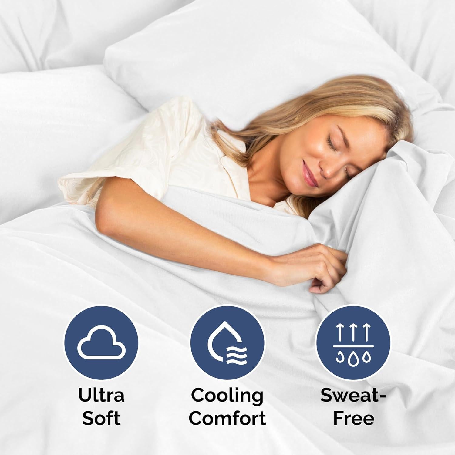 Juego de Sábanas Twin CGK Unlimited Microfibra 3 Piezas Blanco