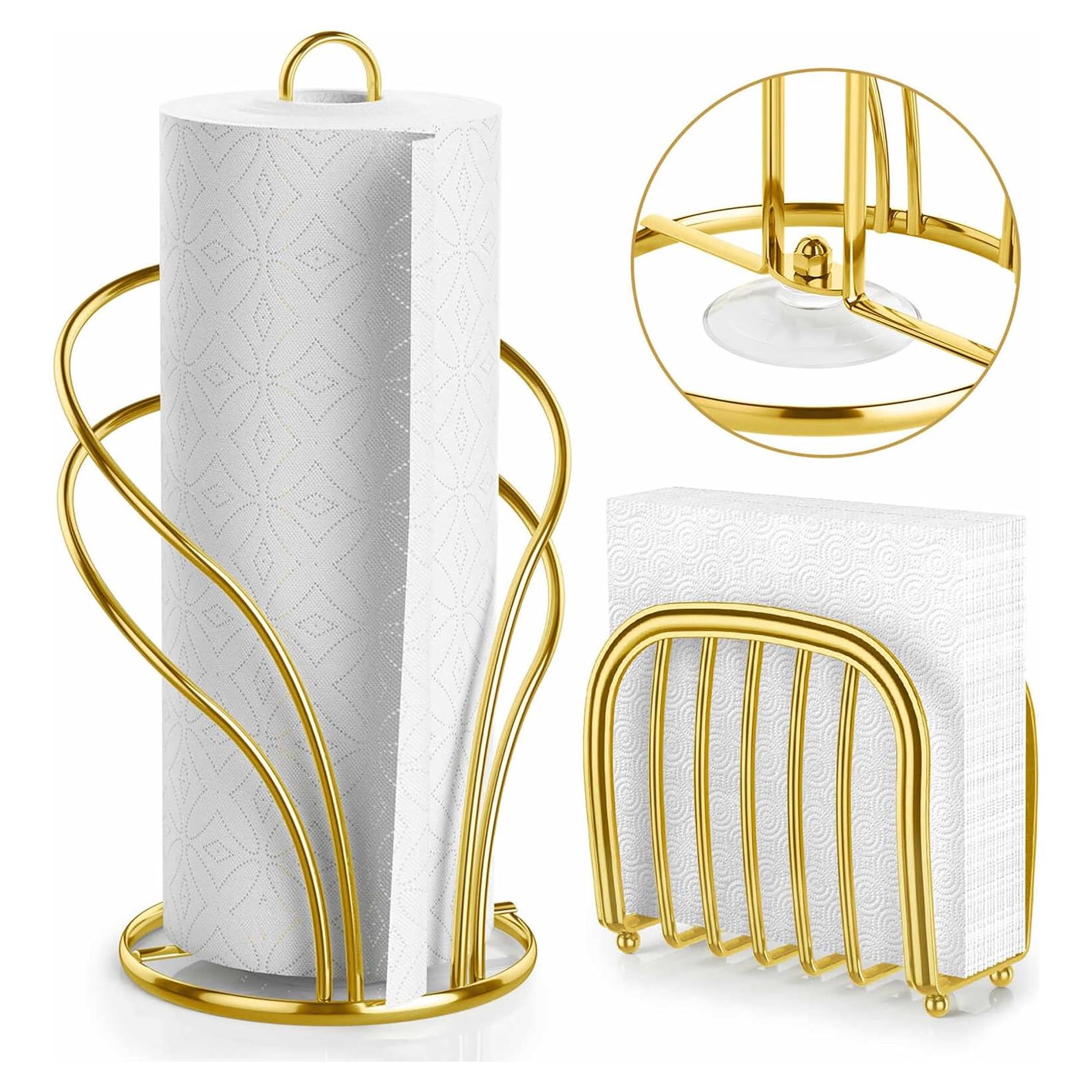 Soporte para Toallas de Papel Wuwrll Acero Inoxidable Dorado