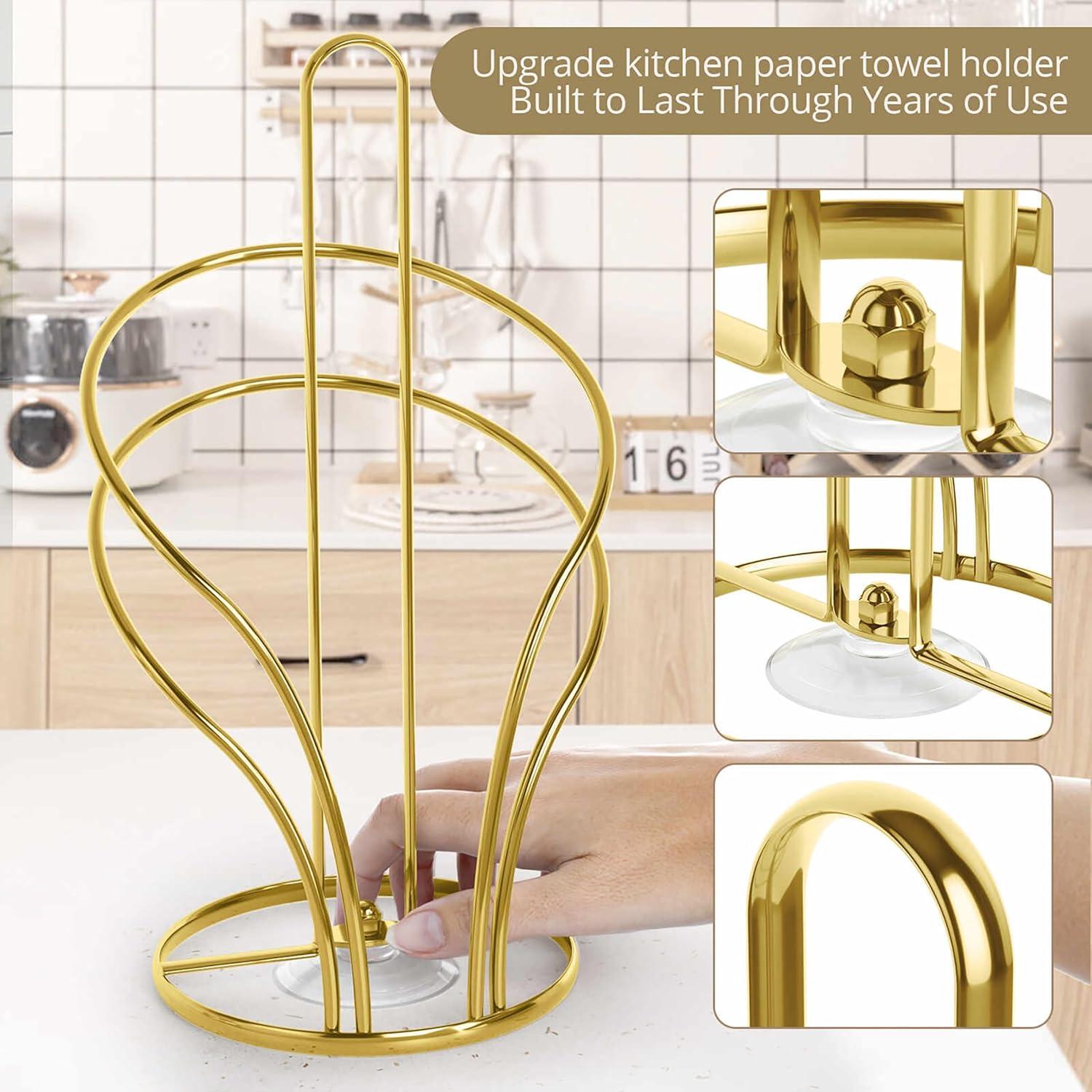 Soporte para Toallas de Papel Wuwrll Acero Inoxidable Dorado