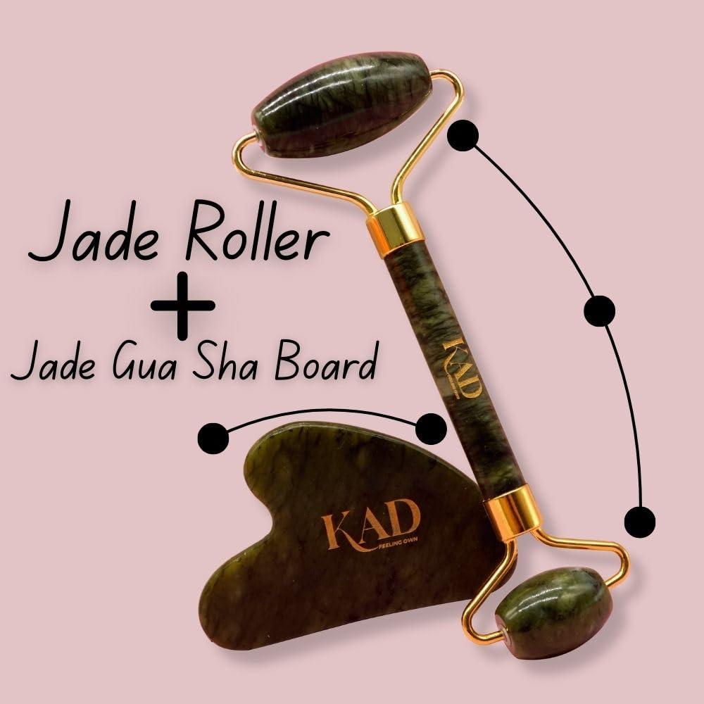 Set de Gua Sha y Rodillo de Jade KAD - Anti-Envejecimiento